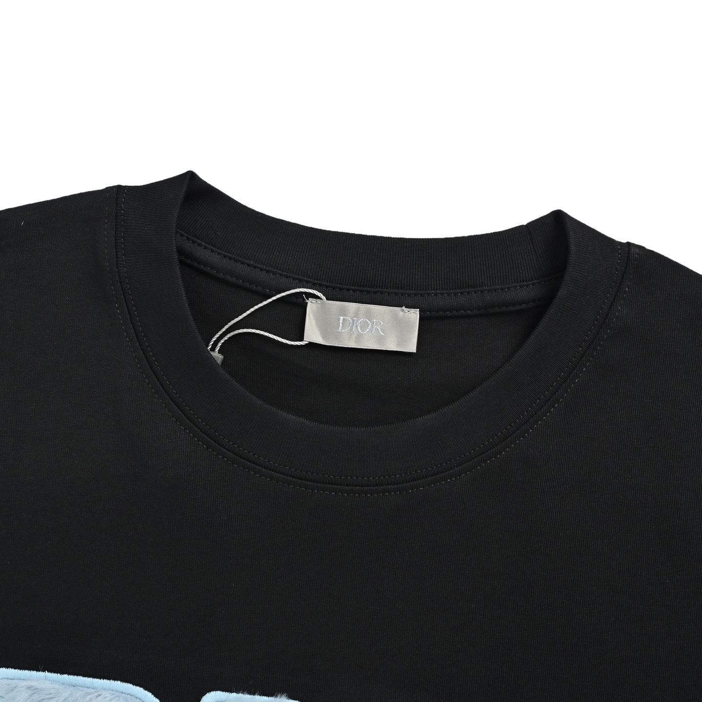 Dior/迪奥 毛绒字母logo短袖 黑色 白色-Top High Quatity Cheap Sneakers Fashion Clothing Clothes Bags handbags Shoes of all Brand wholesale With The best Quality And Beautiful Price from China Factory Chinese suppliers wholesaler seller Dior/迪奥 毛绒字母logo短袖 黑色 白色