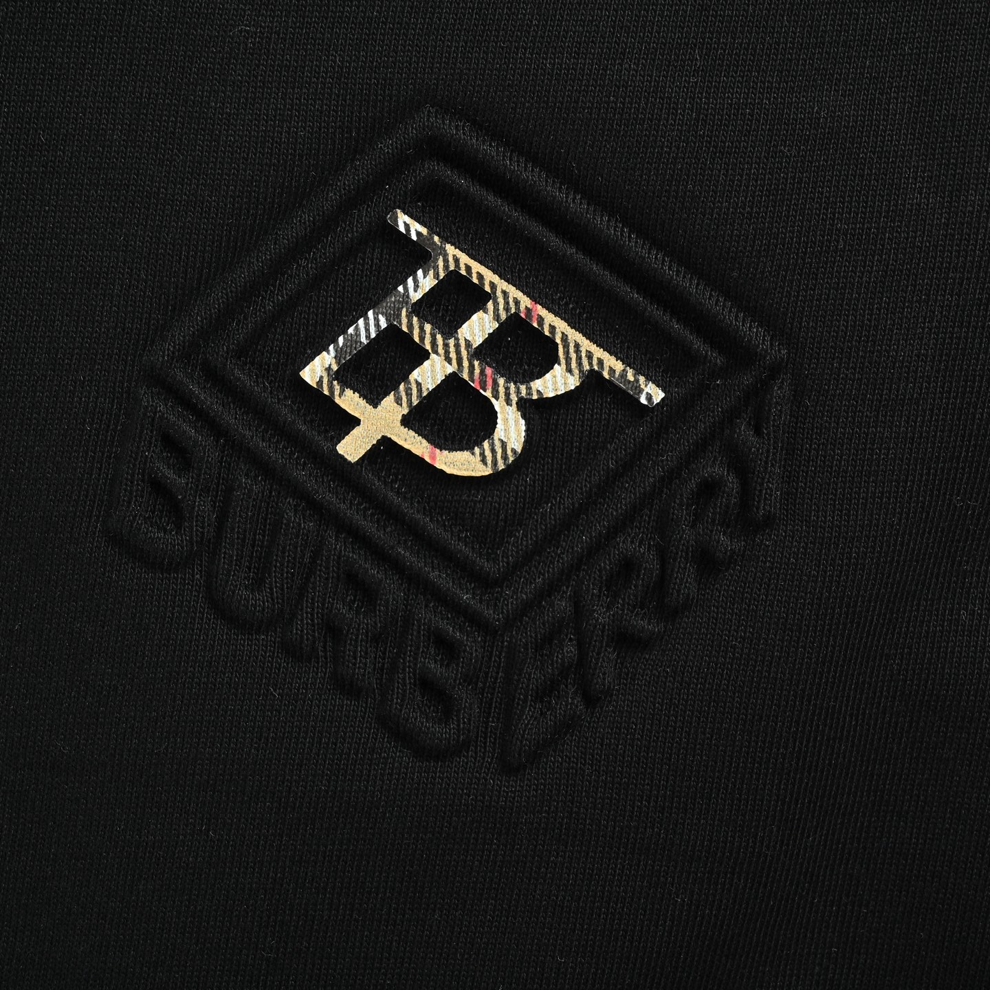 Burberry/巴宝莉 TB格纹方块字母浮雕压花短袖 黑色 白色-Chinese UA Cheap High Quatity Brand Clothes Bags handbags Sneakers wholesale wholesaler seller from China Factory suppliers Fashion Clothing Shoes best Quality Beautiful Price Burberry/巴宝莉 TB格纹方块字母浮雕压花短袖 黑色 白色