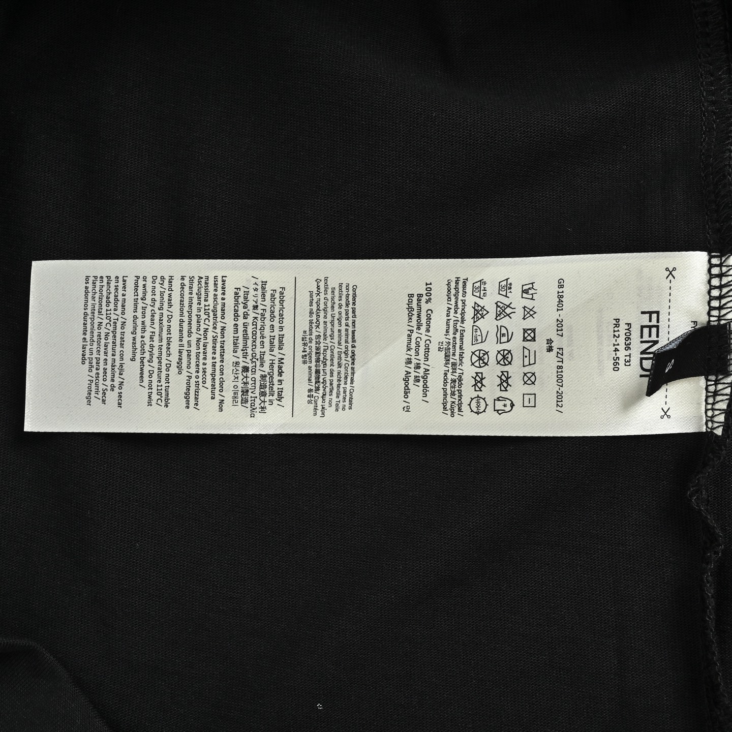 Fendi/芬迪 怪兽小眼睛刺绣短袖 黑色 白色 Fendi/芬迪 怪兽小眼睛刺绣短袖 黑色 白色