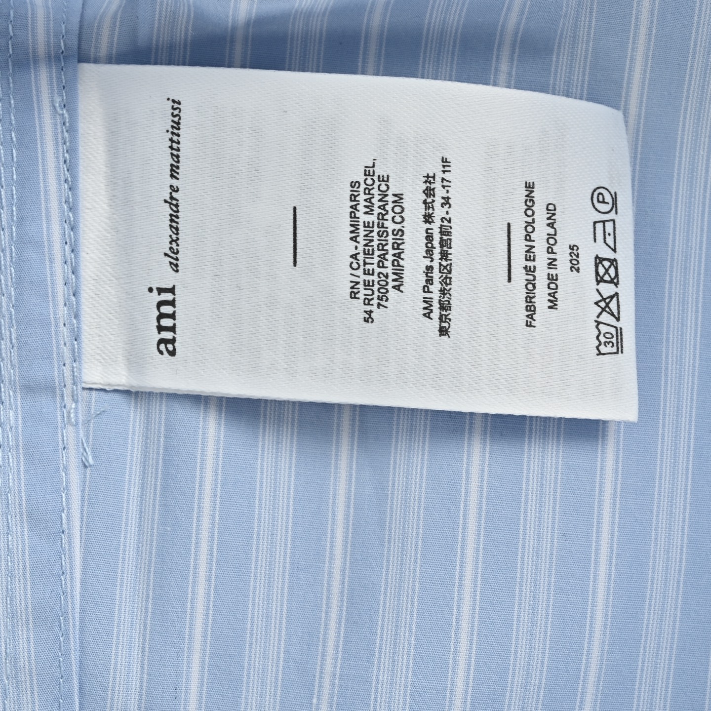 Ami Paris 蓝竖条纹绣花长袖衬衫-Top High Quatity Cheap Sneakers Fashion Clothing Clothes Bags handbags Shoes of all Brand wholesale With The best Quality And Beautiful Price from China Factory Chinese suppliers wholesaler seller Ami Paris 蓝竖条纹绣花长袖衬衫
