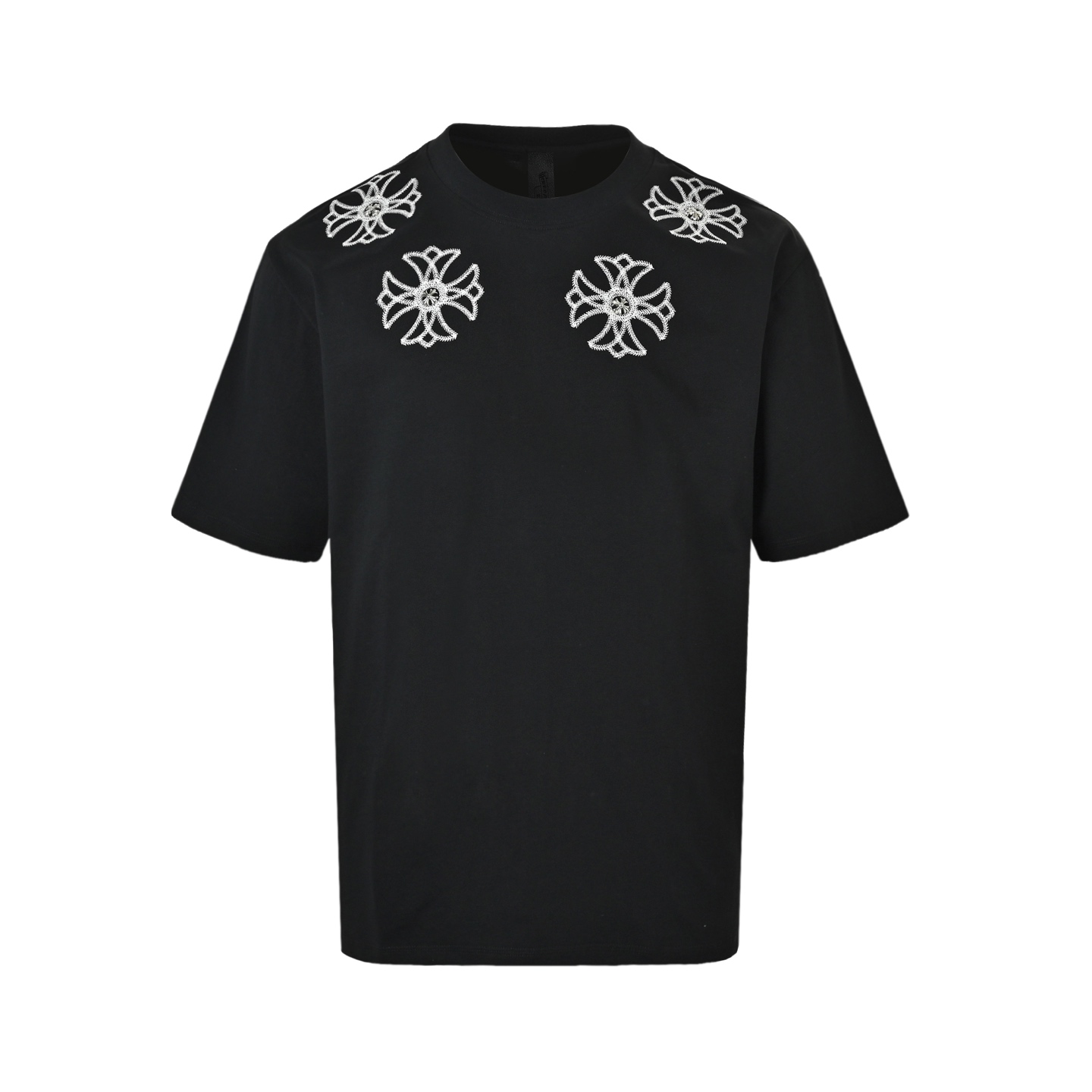 Chrome Hearts/克罗心 温感变色刺绣五金logo短袖 黑色 白色