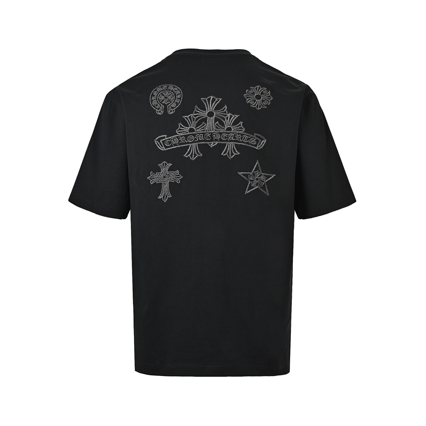 Chrome Hearts/克罗心 26ss 重工中空刺绣短袖 黑色 白色
