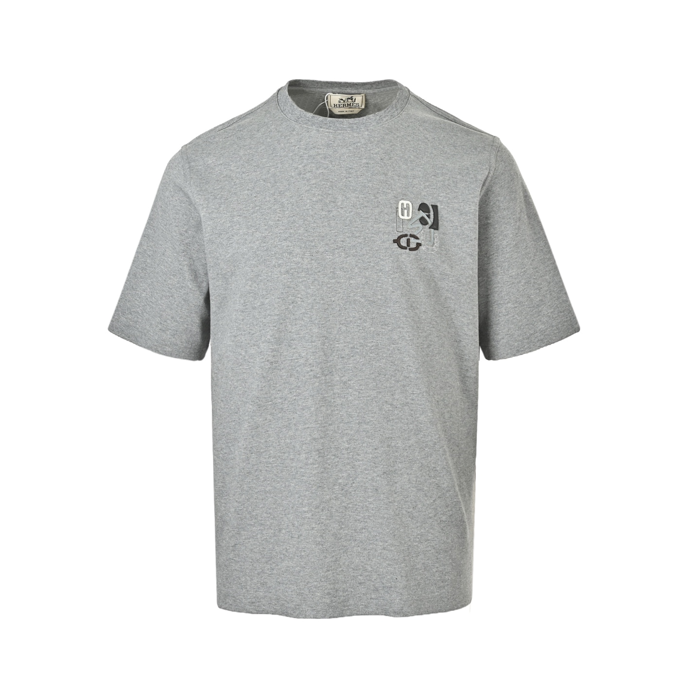Hermes Paris 爱马仕 皮革贴饰logo刺绣短袖 Hermes Paris 爱马仕 皮革贴饰logo刺绣短袖