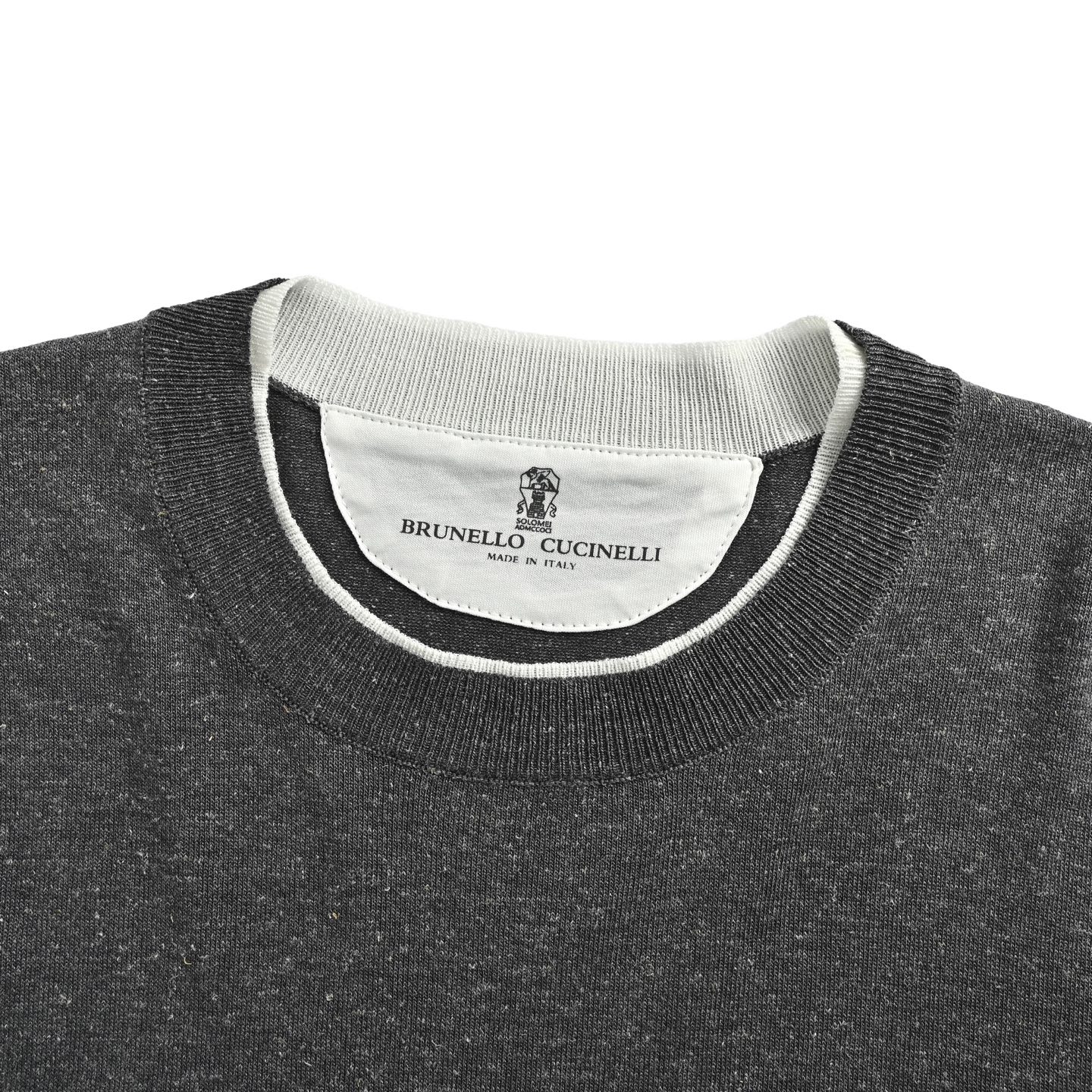 BRUNELLO CUCINELLI/BC 叠层假两件针织短袖天蓝色 麻灰色 驼色