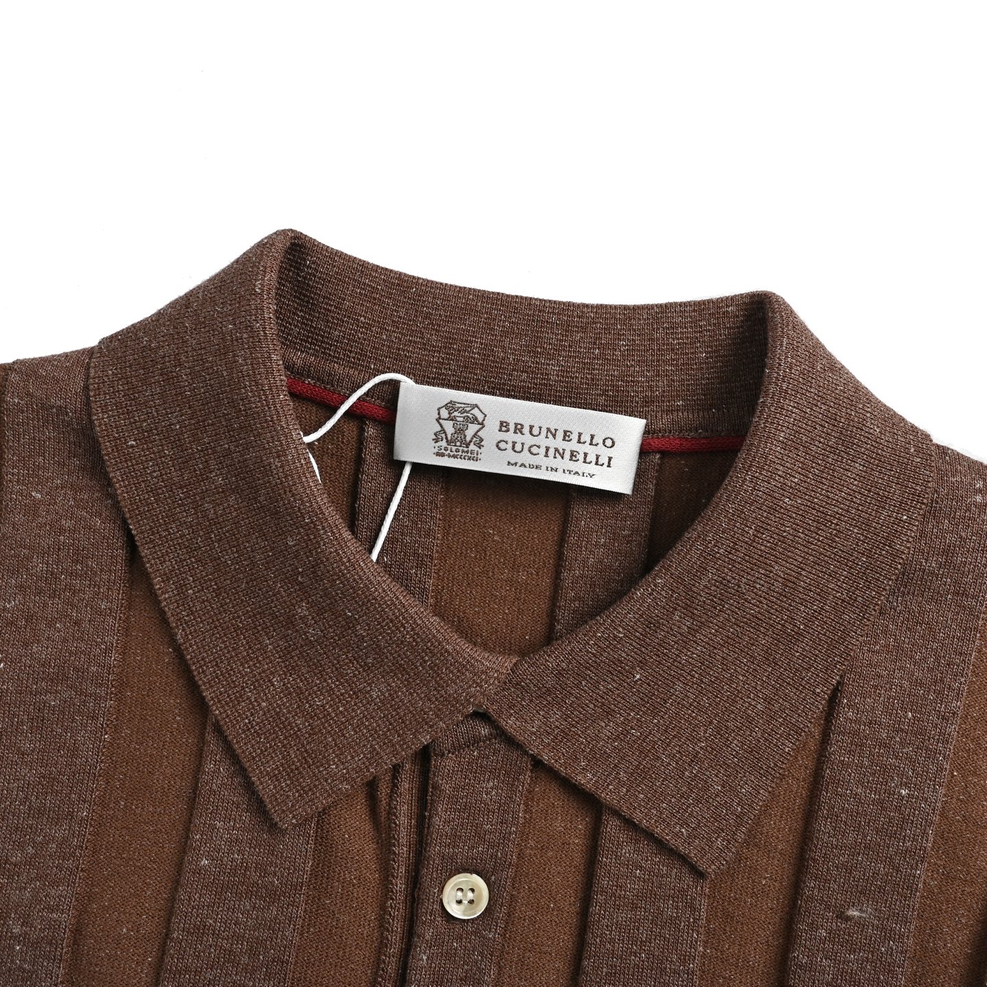 BRUNELLO CUCINELLI/BC竖条翻领罗纹棉麻针织Polo短袖-Chinese UA Cheap High Quatity Brand Clothes Bags handbags Sneakers wholesale wholesaler seller from China Factory suppliers Fashion Clothing Shoes best Quality Beautiful Price BRUNELLO CUCINELLI/BC竖条翻领罗纹棉麻针织Polo短袖