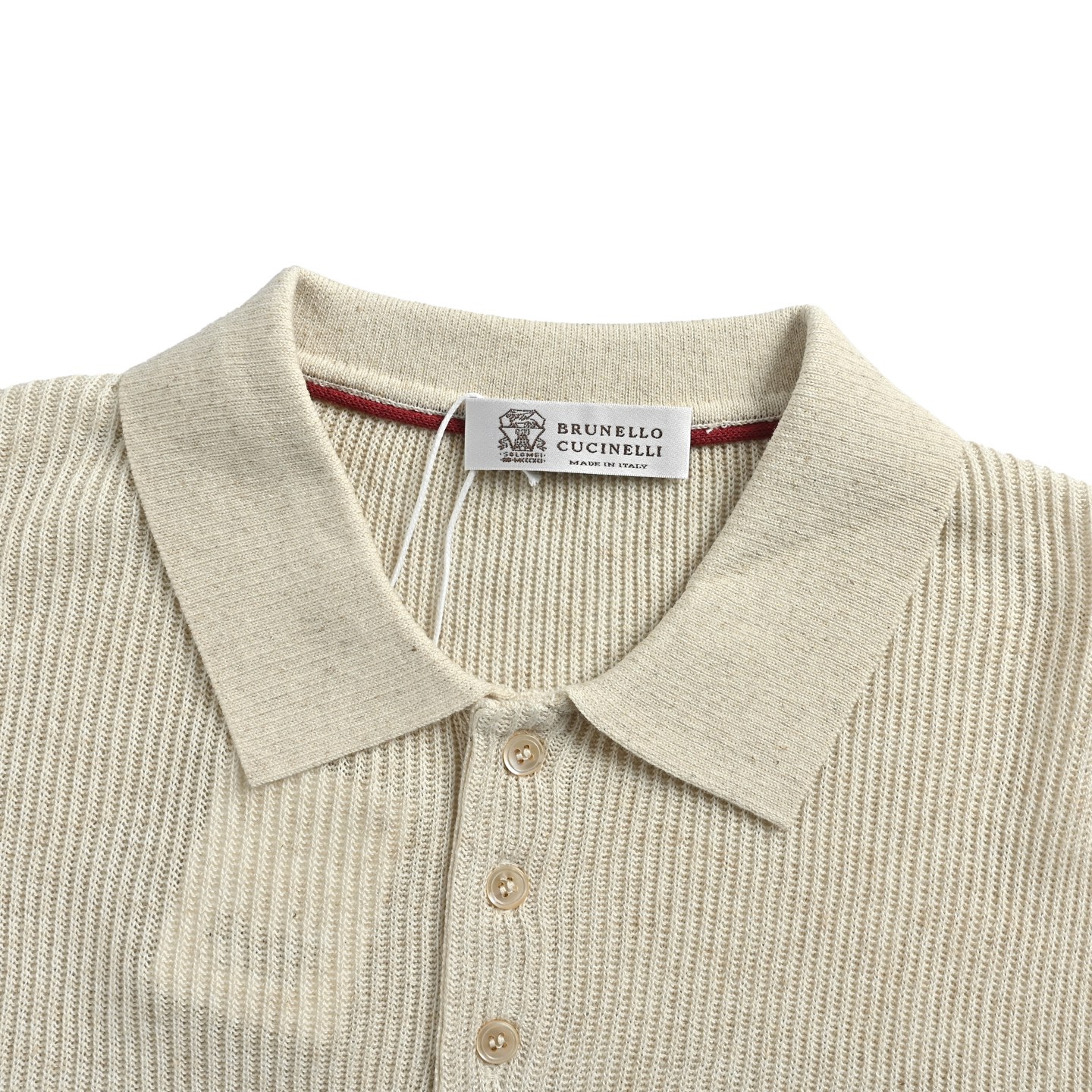 BRUNELLO CUCINELLI BC 纯色翻领罗纹针织Polo短袖