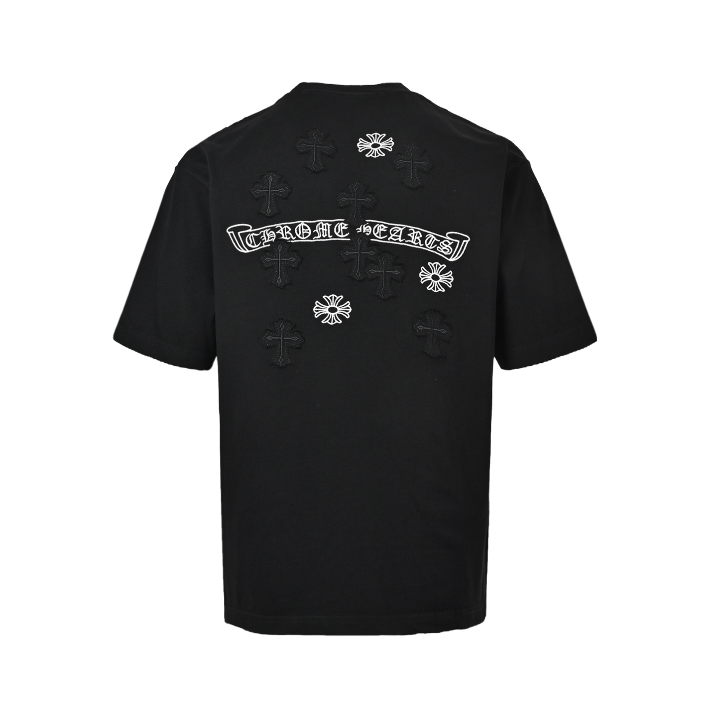 Chrome Hearts/克罗心 贴布十字架刺绣短袖 黑色 白色
