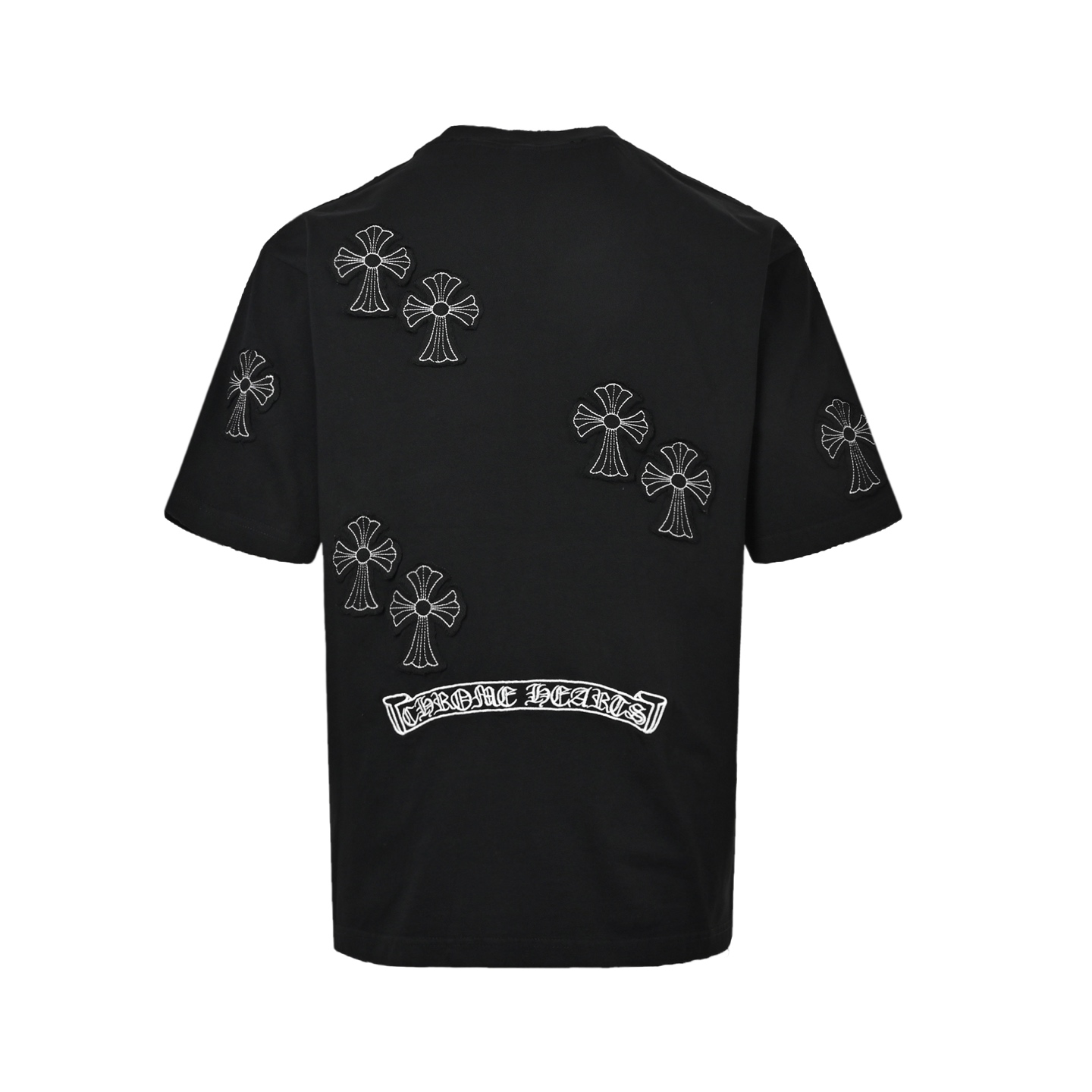 Chrome Hearts/克罗心 多标贴布十字架刺绣短袖 黑色 白色-Top High Quatity Cheap Sneakers Fashion Clothing Clothes Bags handbags Shoes of all Brand wholesale With The best Quality And Beautiful Price from China Factory Chinese suppliers wholesaler seller Chrome Hearts/克罗心 多标贴布十字架刺绣短袖 黑色 白色