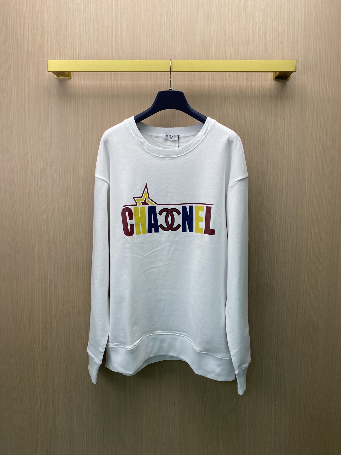 CHANEL Chanel 24ss nueva sudadera de cuello redondo con logo de letras para parejas, proceso de impresión digital direc…