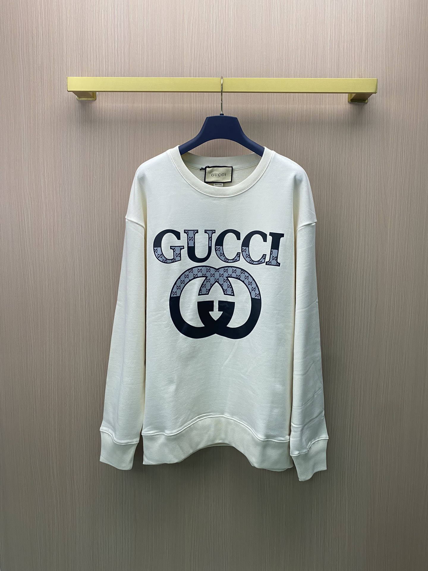 Gucci nueva sudadera con logo de letras impreso, proceso de impresión digital directa, tela de rizo grueso de doble hil…