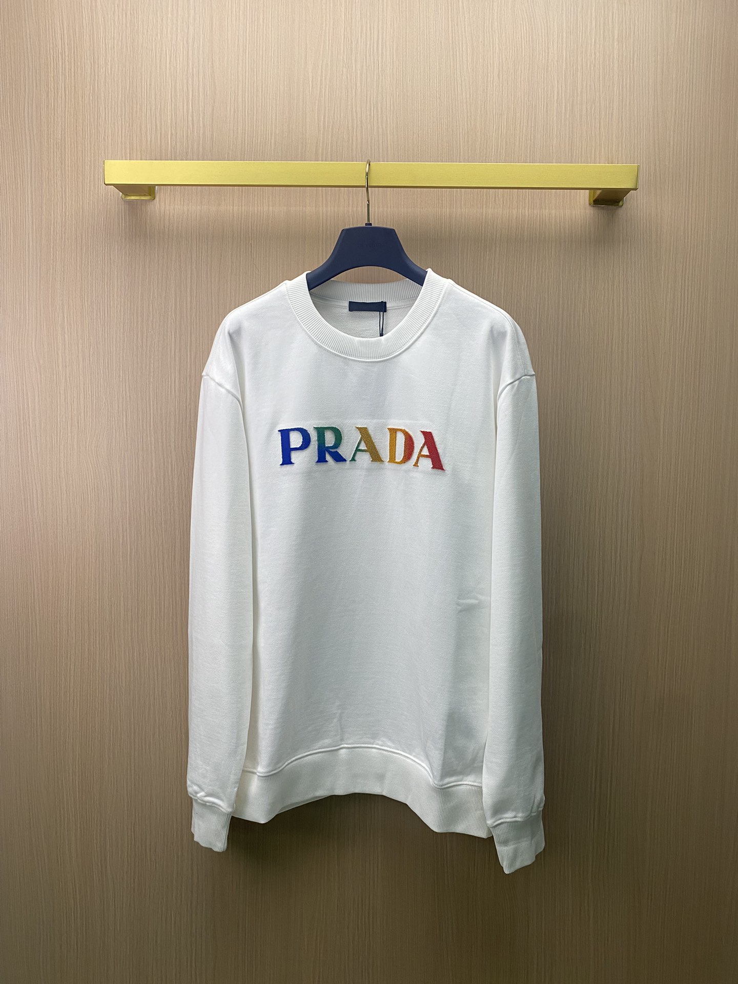 PRADA Prada sudadera clásica de cuello redondo con letras y cepillo de dientes de otoño 2024 para parejas, confeccionad…