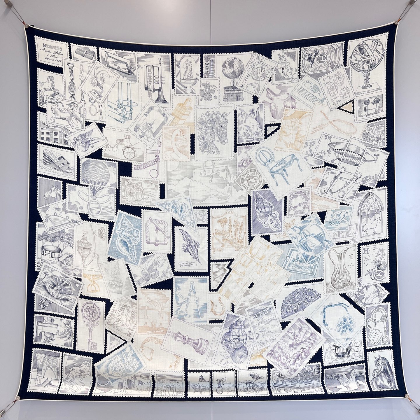 Платок Hermès Le Philatelist du Faubourg