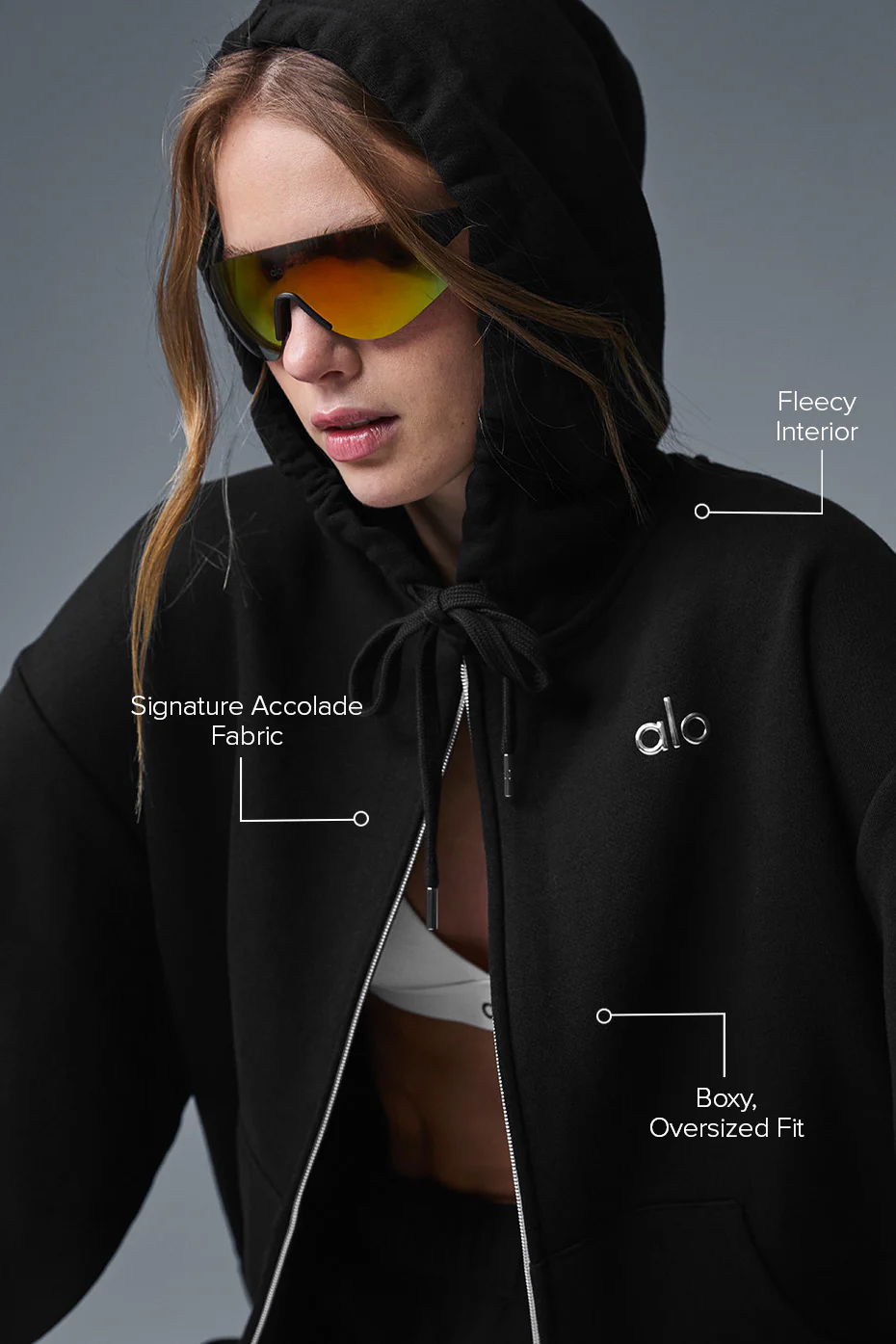 Alo Accolade jacket lounge light heather gray yoga