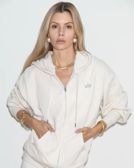 Alo Accolade jacket lounge light heather gray yoga