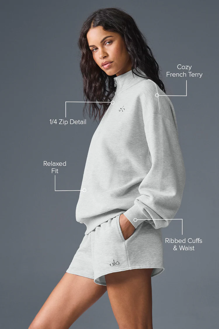 Alo long sleeve lounge athletic heather grey yoga