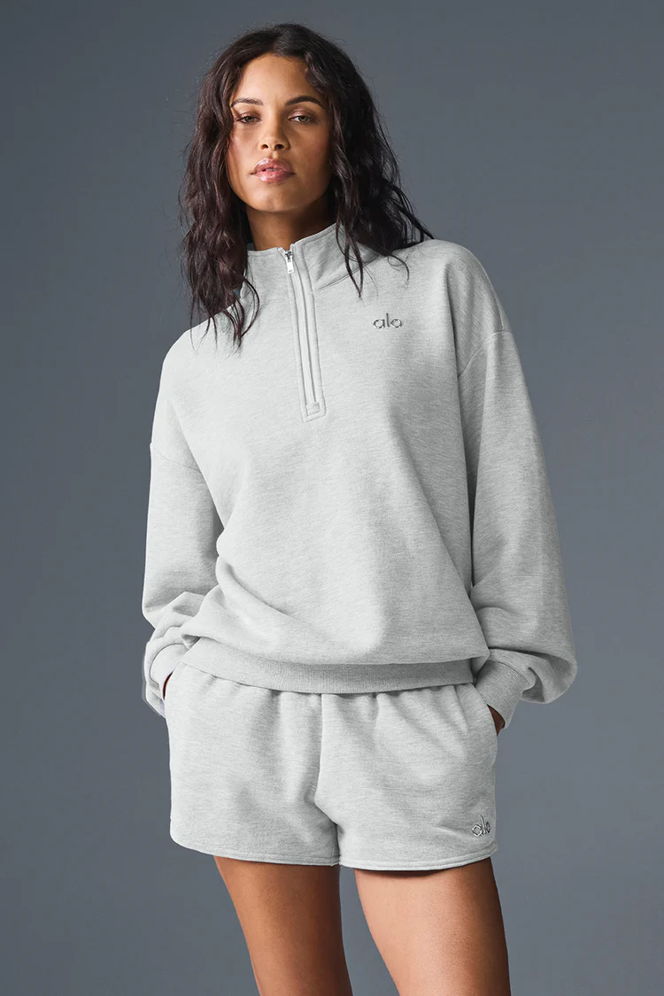 Alo long sleeve lounge athletic heather grey yoga