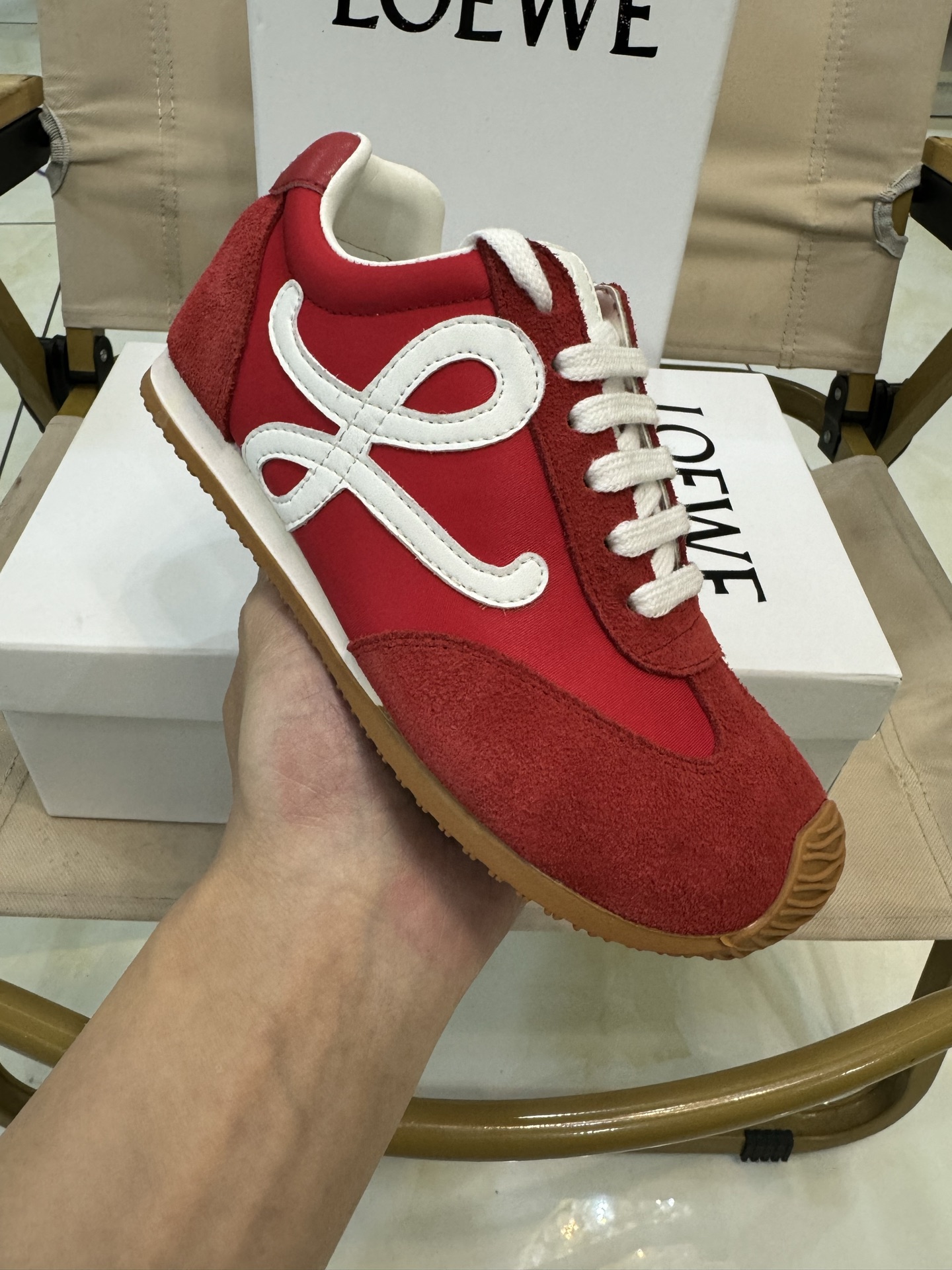 LOEWE罗意威阿甘德训鞋网红款真皮芭蕾拼色儿童运动鞋童鞋 王一博杨幂明星款欧洲站系男女童百搭跑步鞋户外炸街童鞋 尺码：26-37码-选品中心