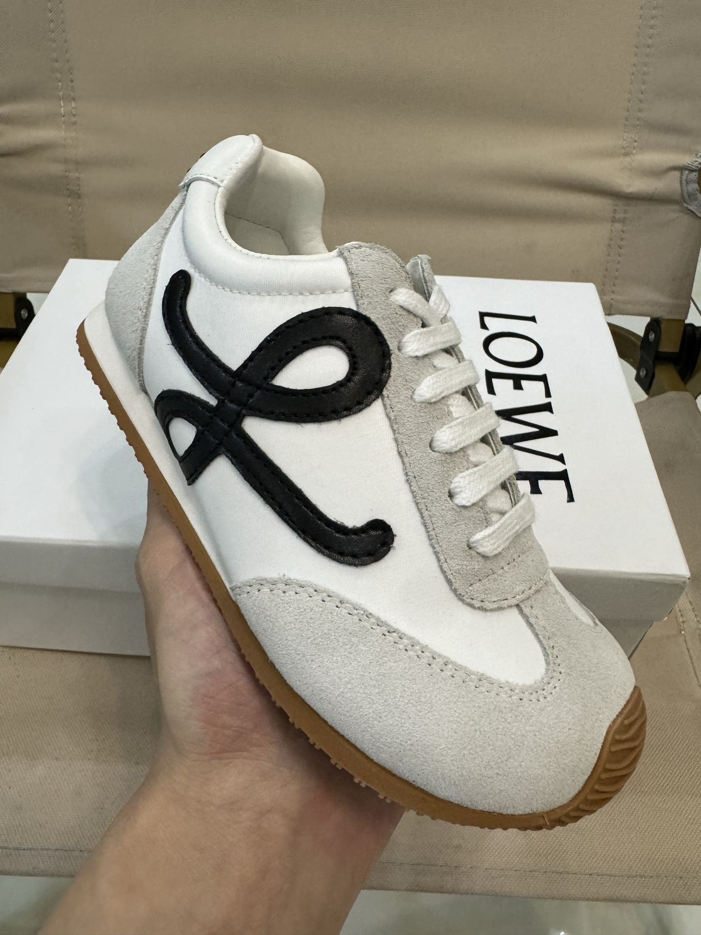 LOEWE罗意威阿甘德训鞋网红款真皮芭蕾拼色儿童运动鞋童鞋 王一博杨幂明星款欧洲站系男女童百搭跑步鞋户外炸街童鞋 尺码：26-37码-选品中心