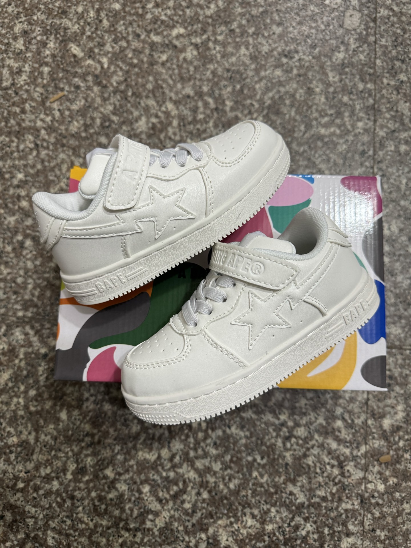 图片[6]-BAPE STA童鞋春夏字母魔术贴撞色星标休闲鞋板鞋-选品中心