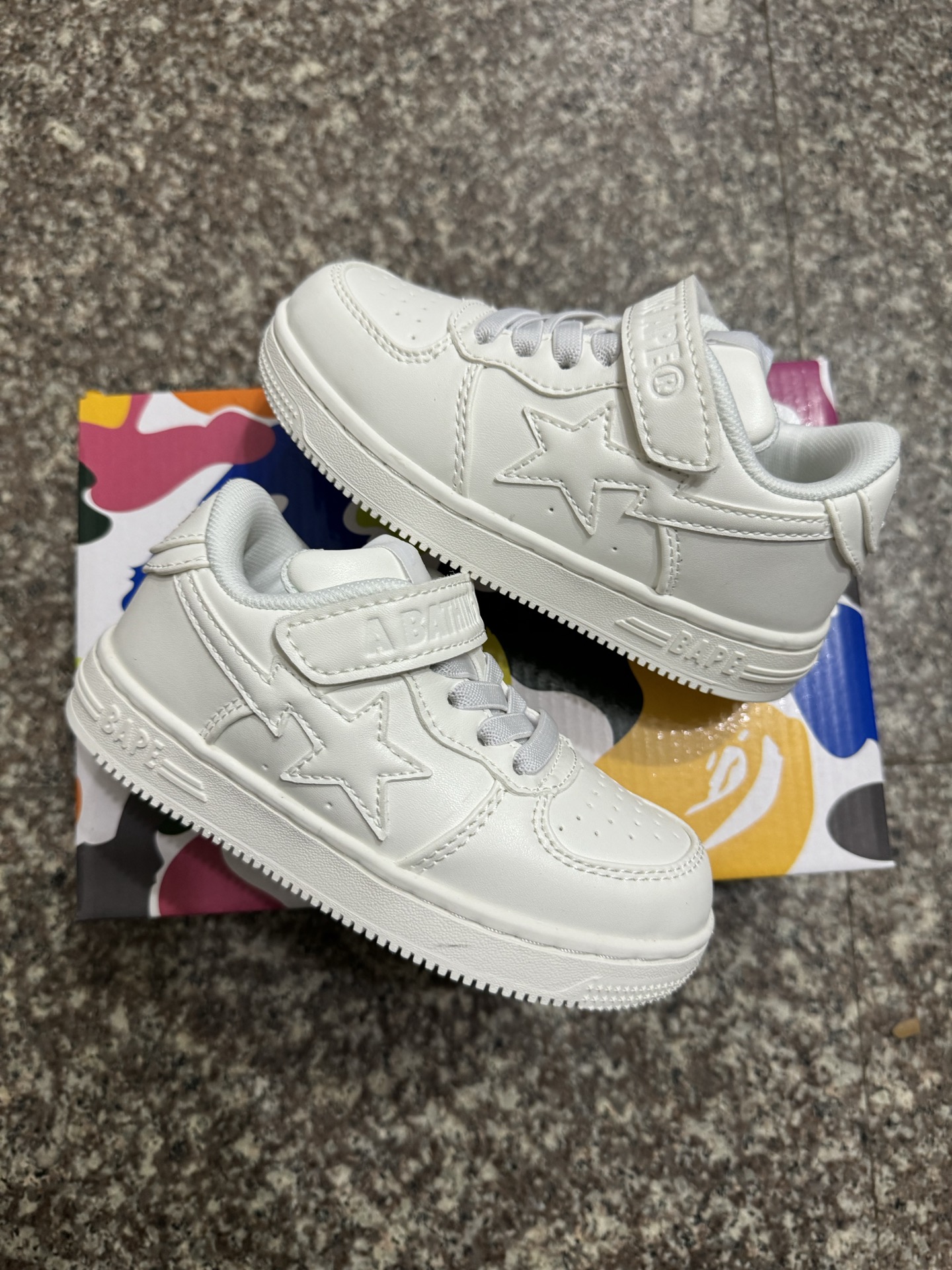 图片[7]-BAPE STA童鞋春夏字母魔术贴撞色星标休闲鞋板鞋-选品中心