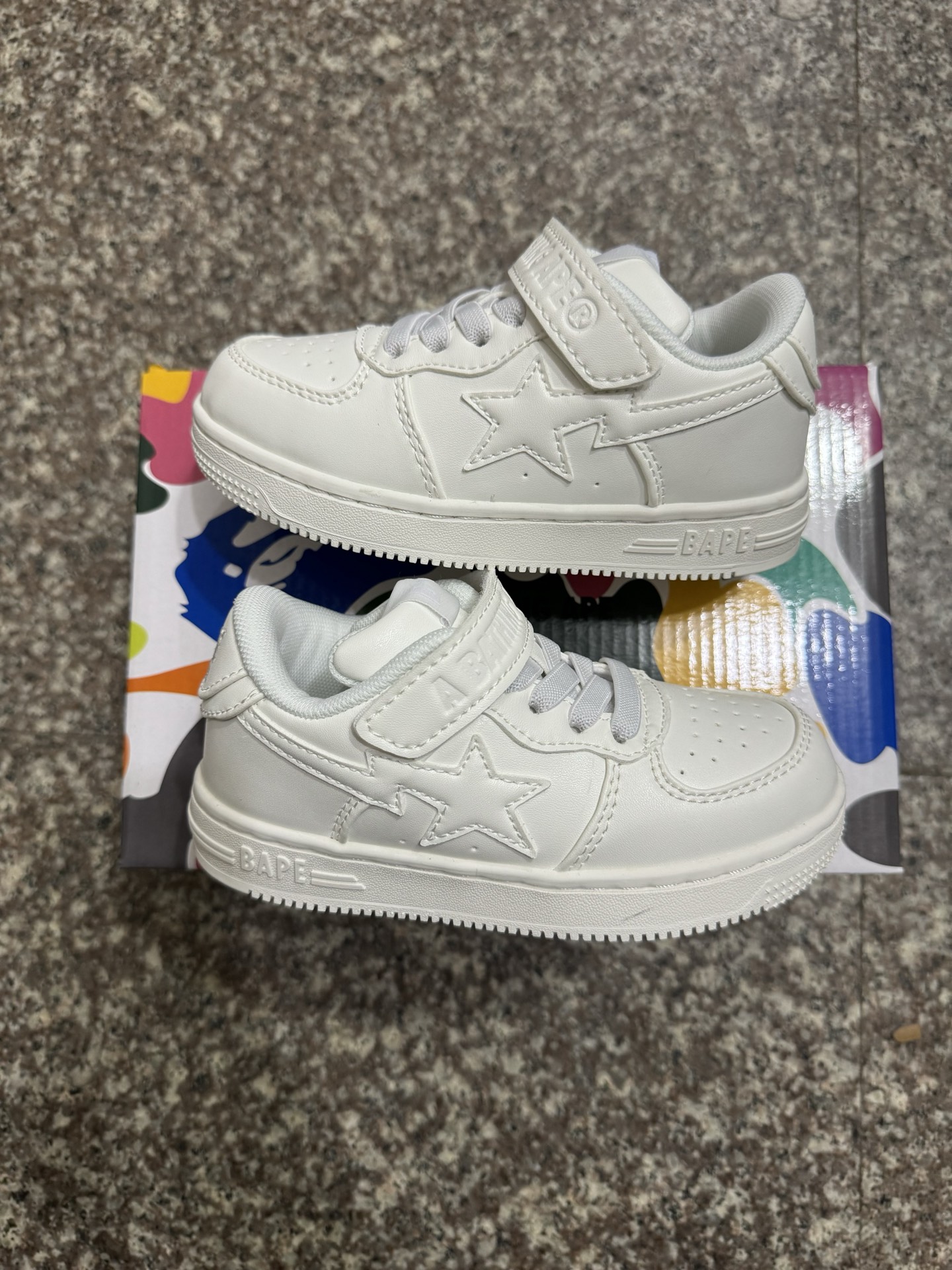 图片[8]-BAPE STA童鞋春夏字母魔术贴撞色星标休闲鞋板鞋-选品中心