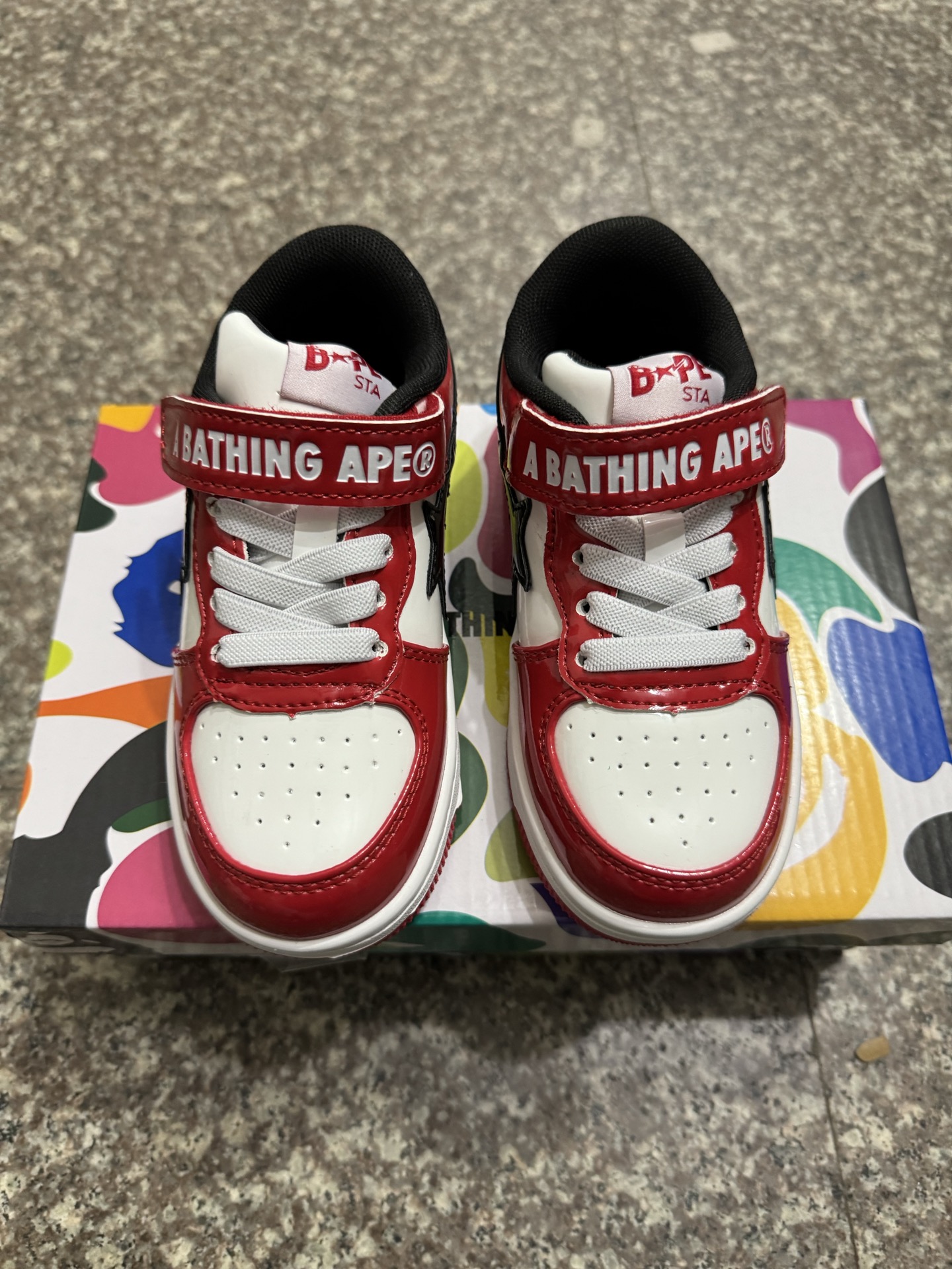 图片[3]-BAPE STA童鞋春夏字母魔术贴撞色星标休闲鞋板鞋尺码22-36-选品中心