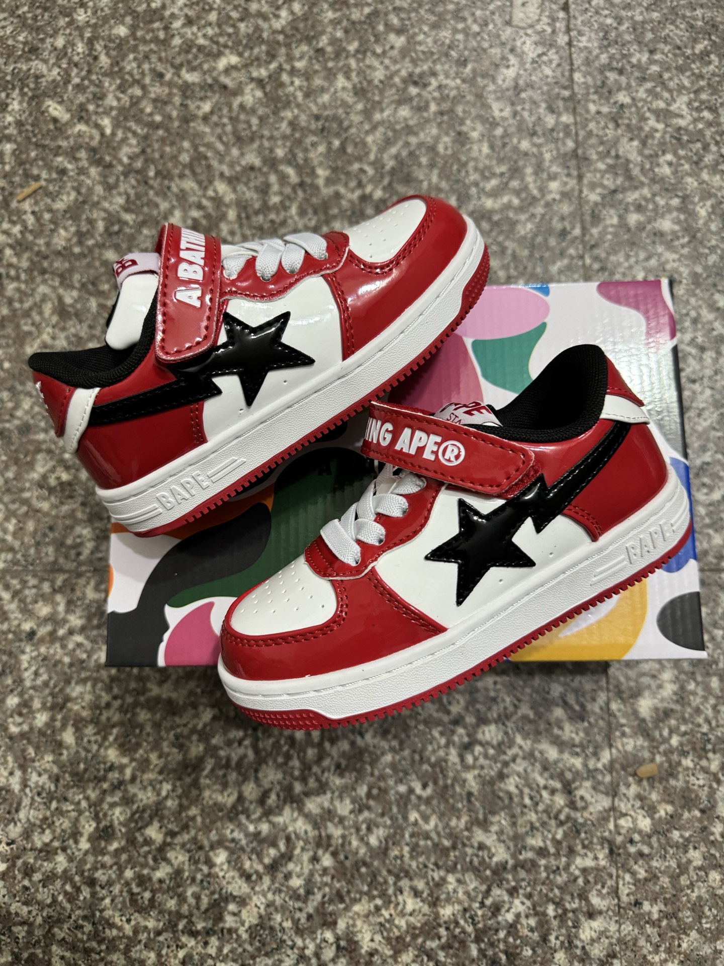 图片[7]-BAPE STA童鞋春夏字母魔术贴撞色星标休闲鞋板鞋尺码22-36-选品中心