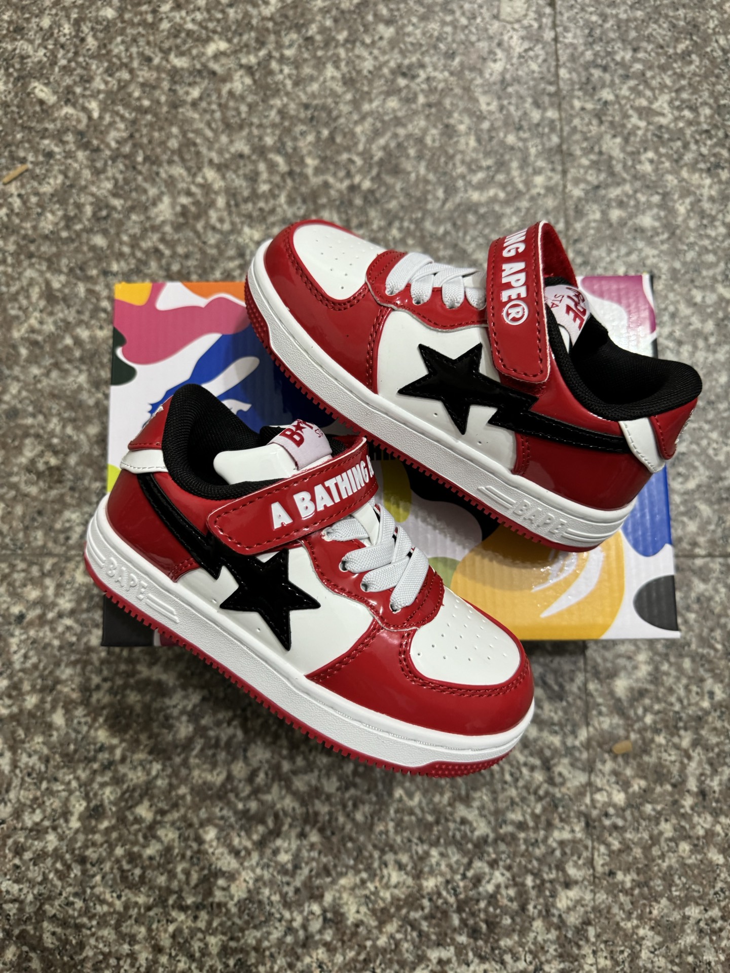 图片[6]-BAPE STA童鞋春夏字母魔术贴撞色星标休闲鞋板鞋尺码22-36-选品中心