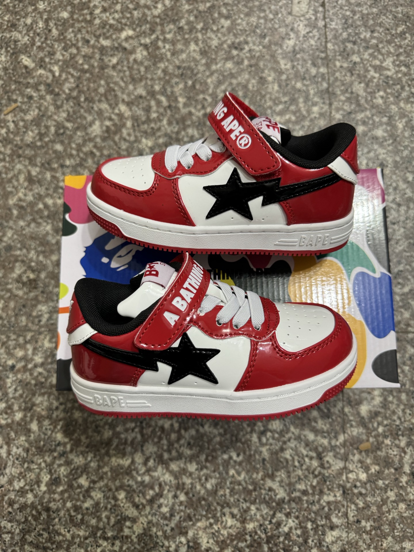 图片[8]-BAPE STA童鞋春夏字母魔术贴撞色星标休闲鞋板鞋尺码22-36-选品中心