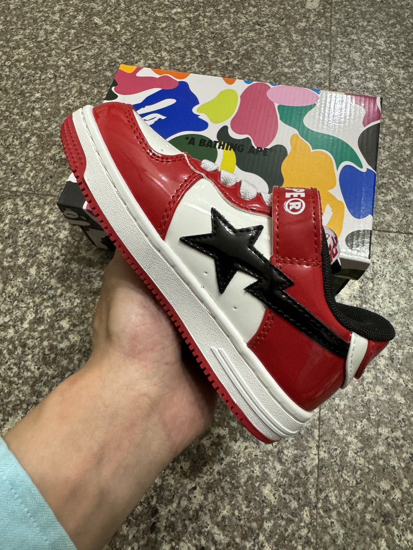 图片[2]-BAPE STA童鞋春夏字母魔术贴撞色星标休闲鞋板鞋尺码22-36-选品中心