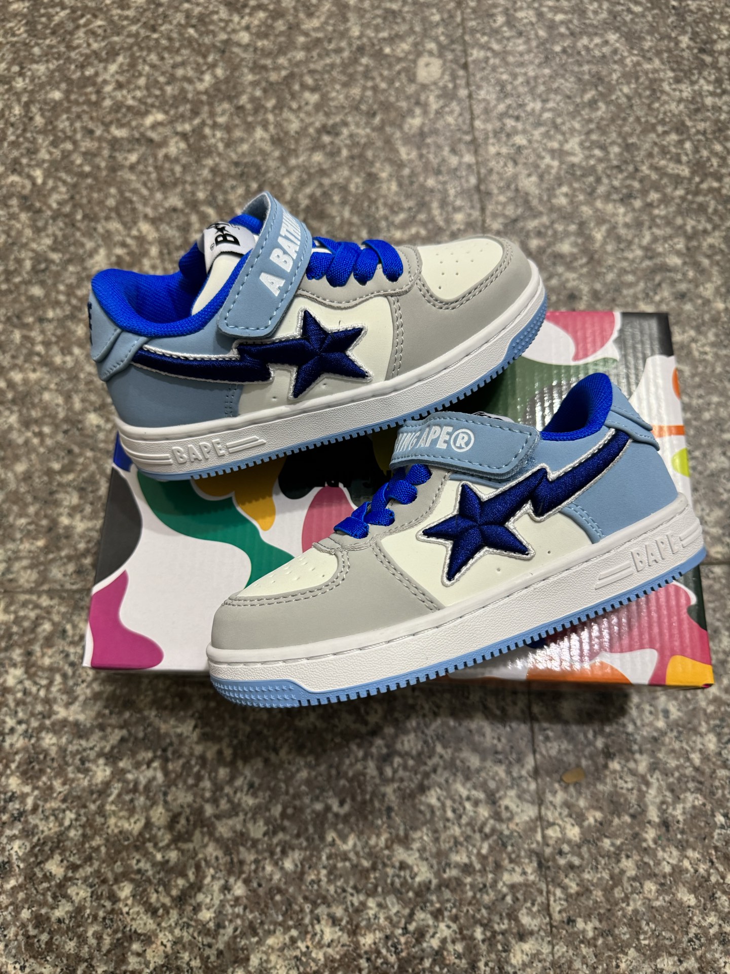 图片[7]-BAPE STA童鞋春夏字母魔术贴撞色星标休闲鞋板鞋尺码22-36-选品中心