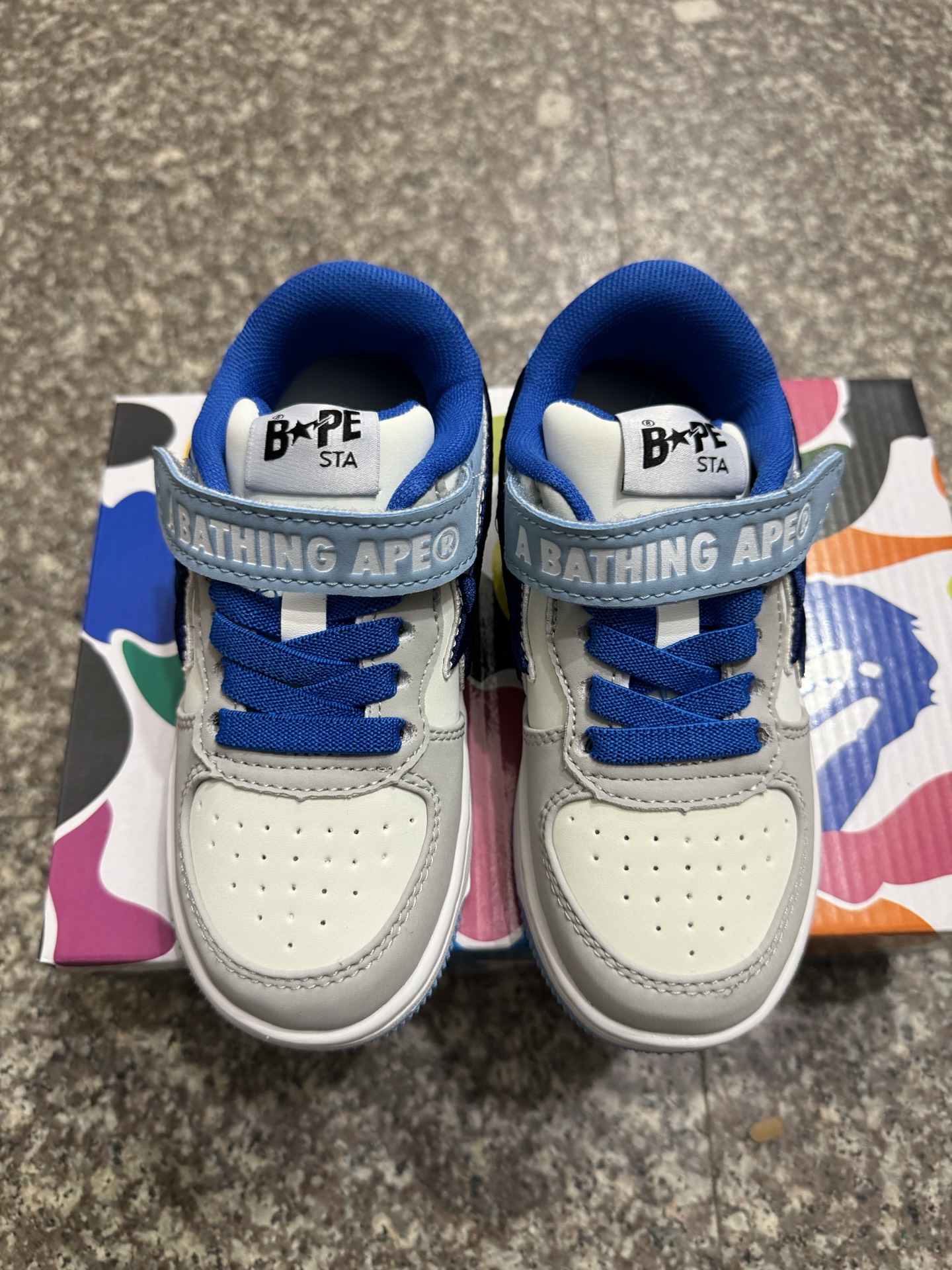 图片[3]-BAPE STA童鞋春夏字母魔术贴撞色星标休闲鞋板鞋尺码22-36-选品中心