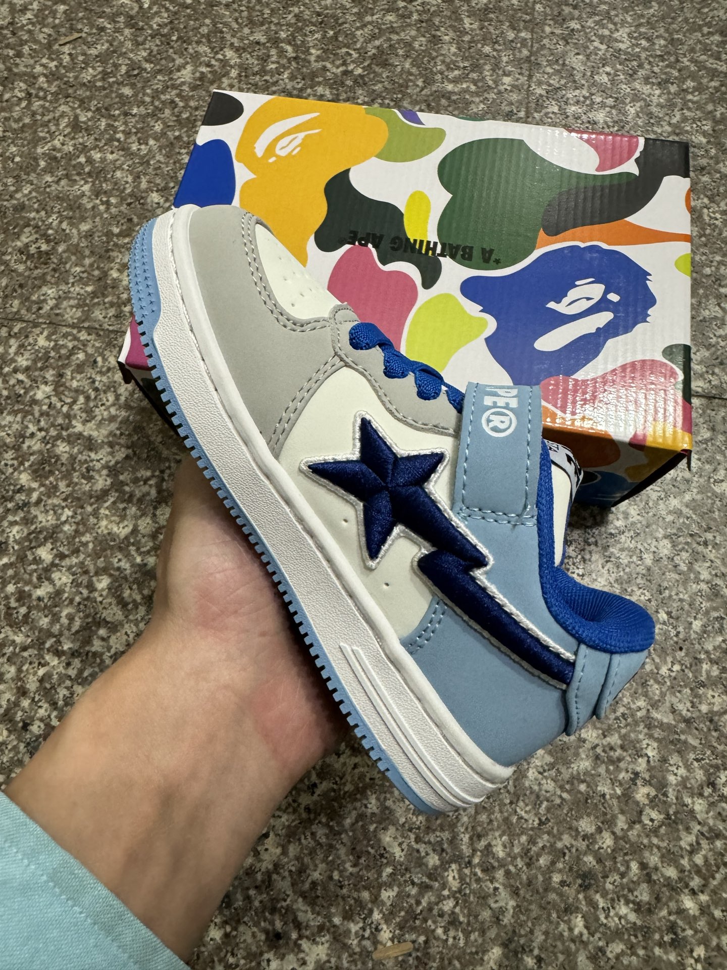 图片[2]-BAPE STA童鞋春夏字母魔术贴撞色星标休闲鞋板鞋尺码22-36-选品中心