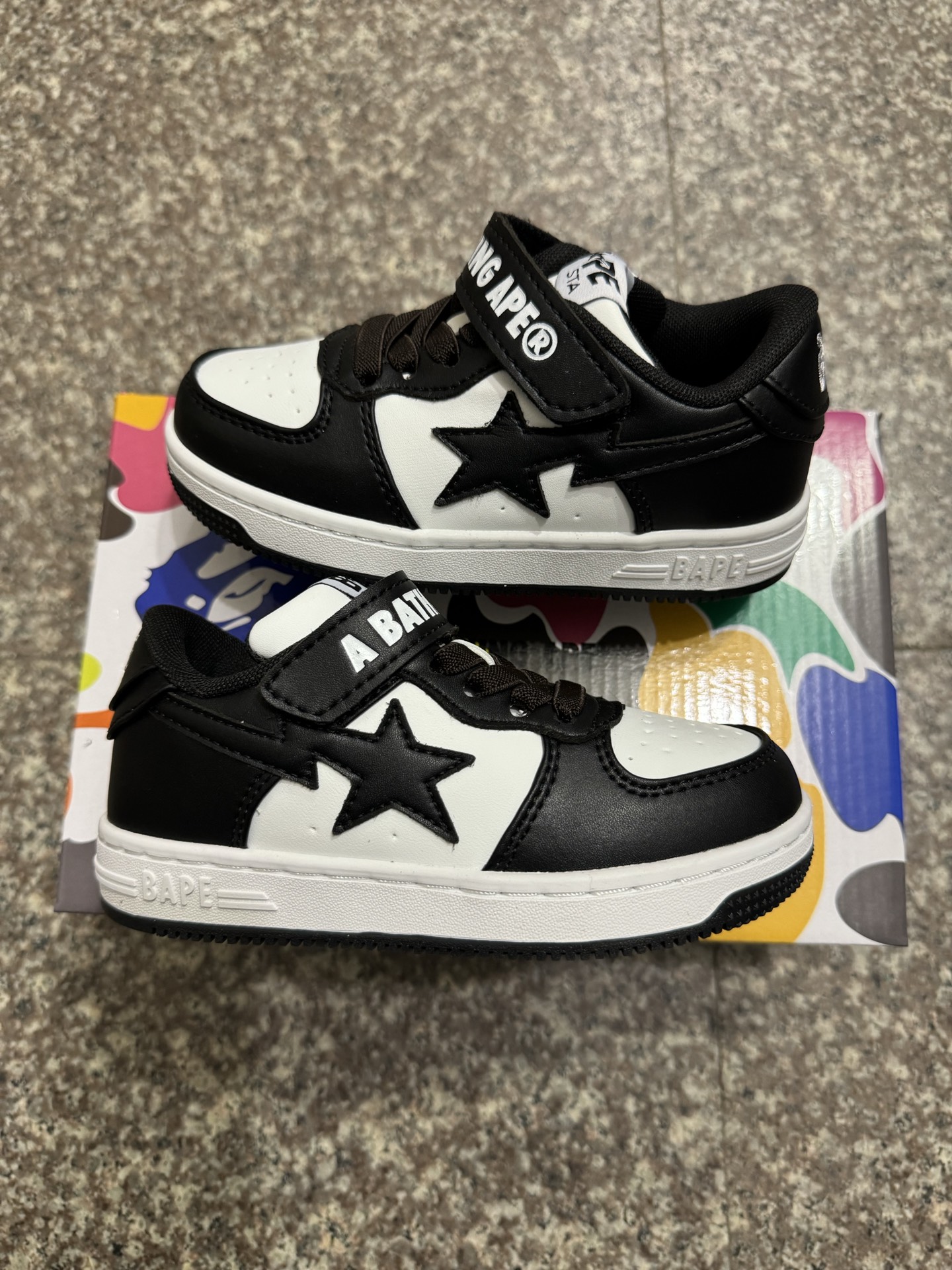 图片[8]-BAPE STA童鞋春夏字母魔术贴撞色星标休闲鞋板鞋尺码22-36-选品中心