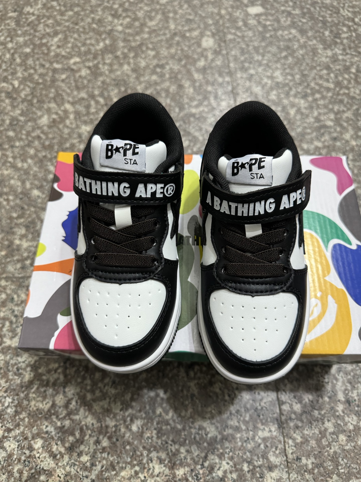图片[3]-BAPE STA童鞋春夏字母魔术贴撞色星标休闲鞋板鞋尺码22-36-选品中心