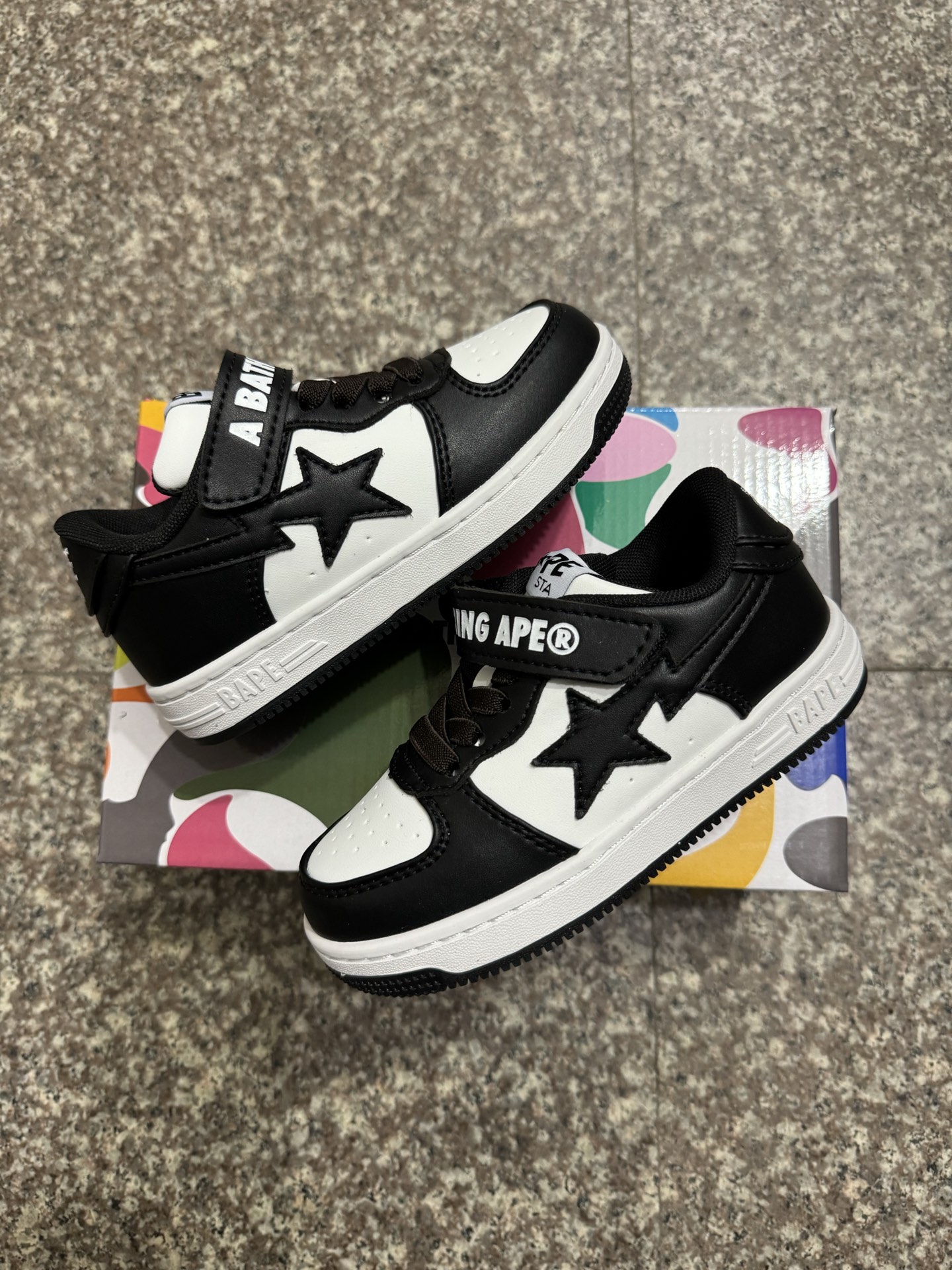 图片[6]-BAPE STA童鞋春夏字母魔术贴撞色星标休闲鞋板鞋尺码22-36-选品中心