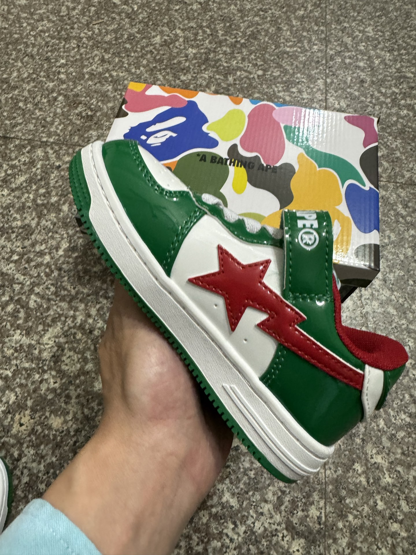 图片[2]-BAPE STA童鞋春夏字母魔术贴撞色星标休闲鞋板鞋尺码22-36-选品中心