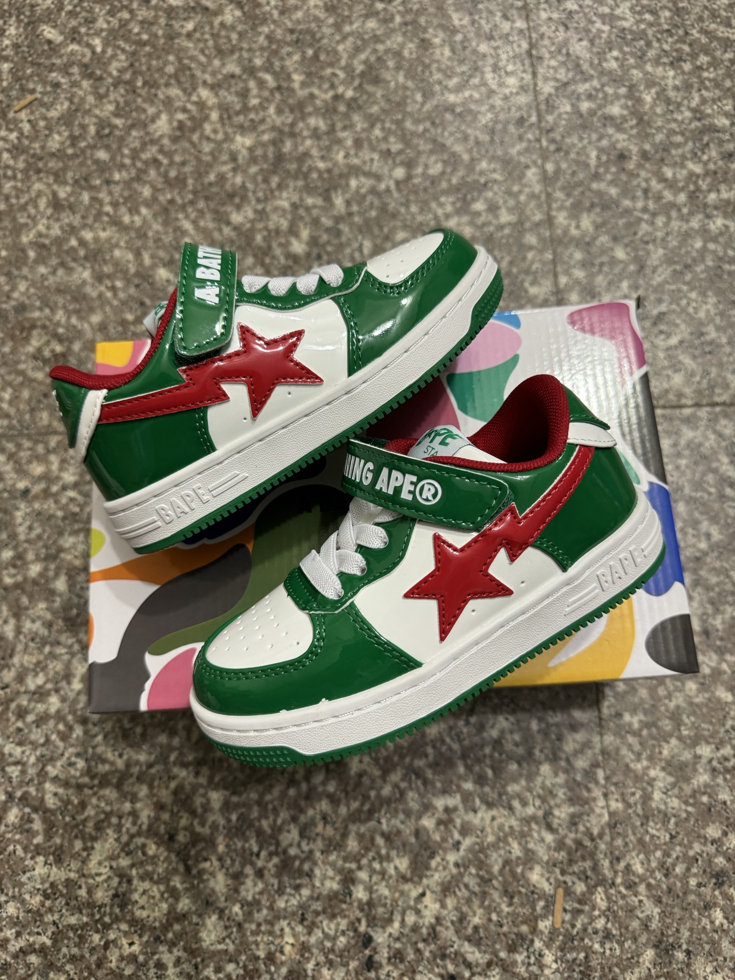 图片[6]-BAPE STA童鞋春夏字母魔术贴撞色星标休闲鞋板鞋尺码22-36-选品中心