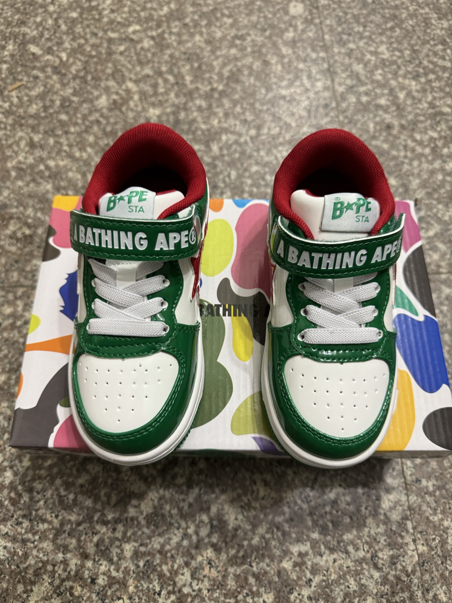 图片[3]-BAPE STA童鞋春夏字母魔术贴撞色星标休闲鞋板鞋尺码22-36-选品中心