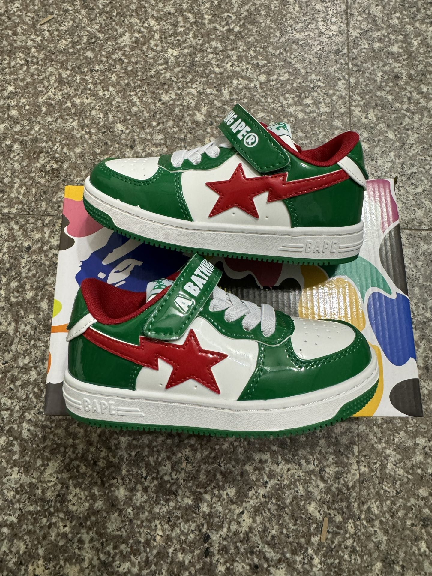 图片[8]-BAPE STA童鞋春夏字母魔术贴撞色星标休闲鞋板鞋尺码22-36-选品中心