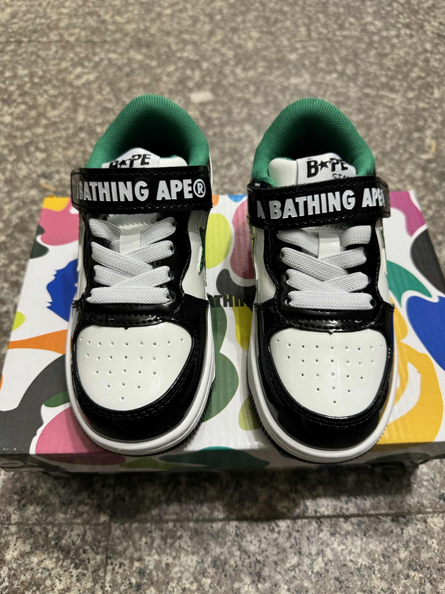 图片[3]-BAPE STA童鞋春夏字母魔术贴撞色星标休闲鞋板鞋尺码22-36-选品中心