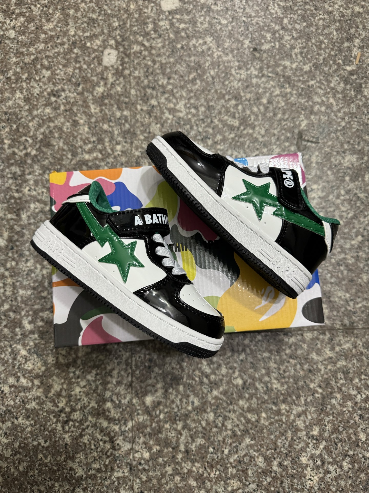 图片[7]-BAPE STA童鞋春夏字母魔术贴撞色星标休闲鞋板鞋尺码22-36-选品中心