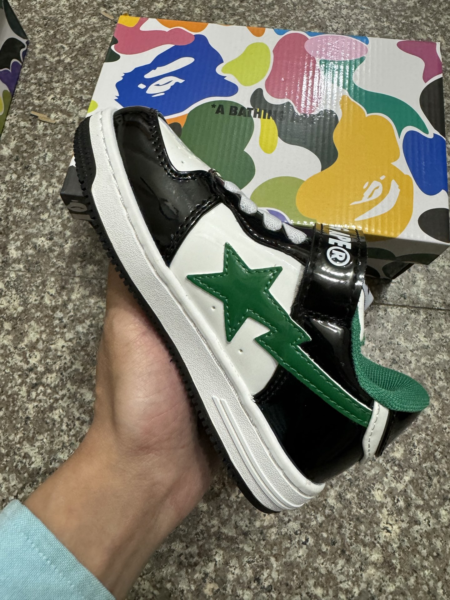 图片[2]-BAPE STA童鞋春夏字母魔术贴撞色星标休闲鞋板鞋尺码22-36-选品中心