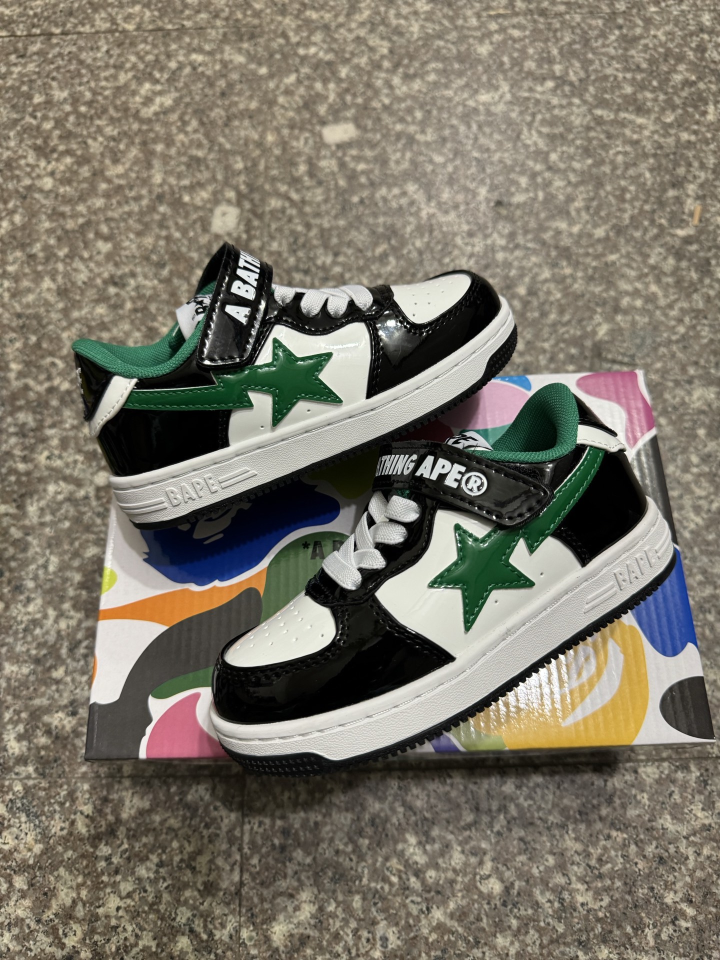 图片[6]-BAPE STA童鞋春夏字母魔术贴撞色星标休闲鞋板鞋尺码22-36-选品中心