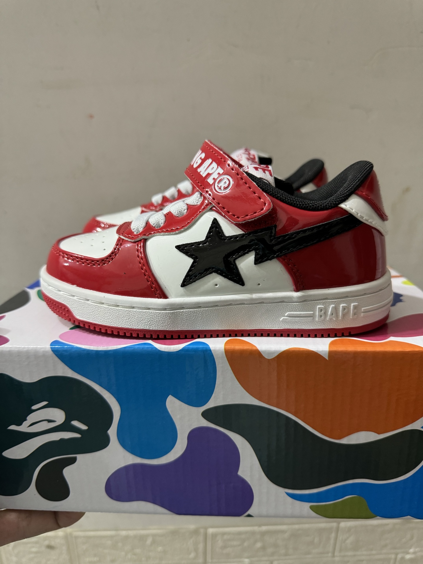 图片[2]-新款 BAPE STA童鞋春夏字母魔术贴撞色星标休闲鞋板鞋尺码22-36-选品中心