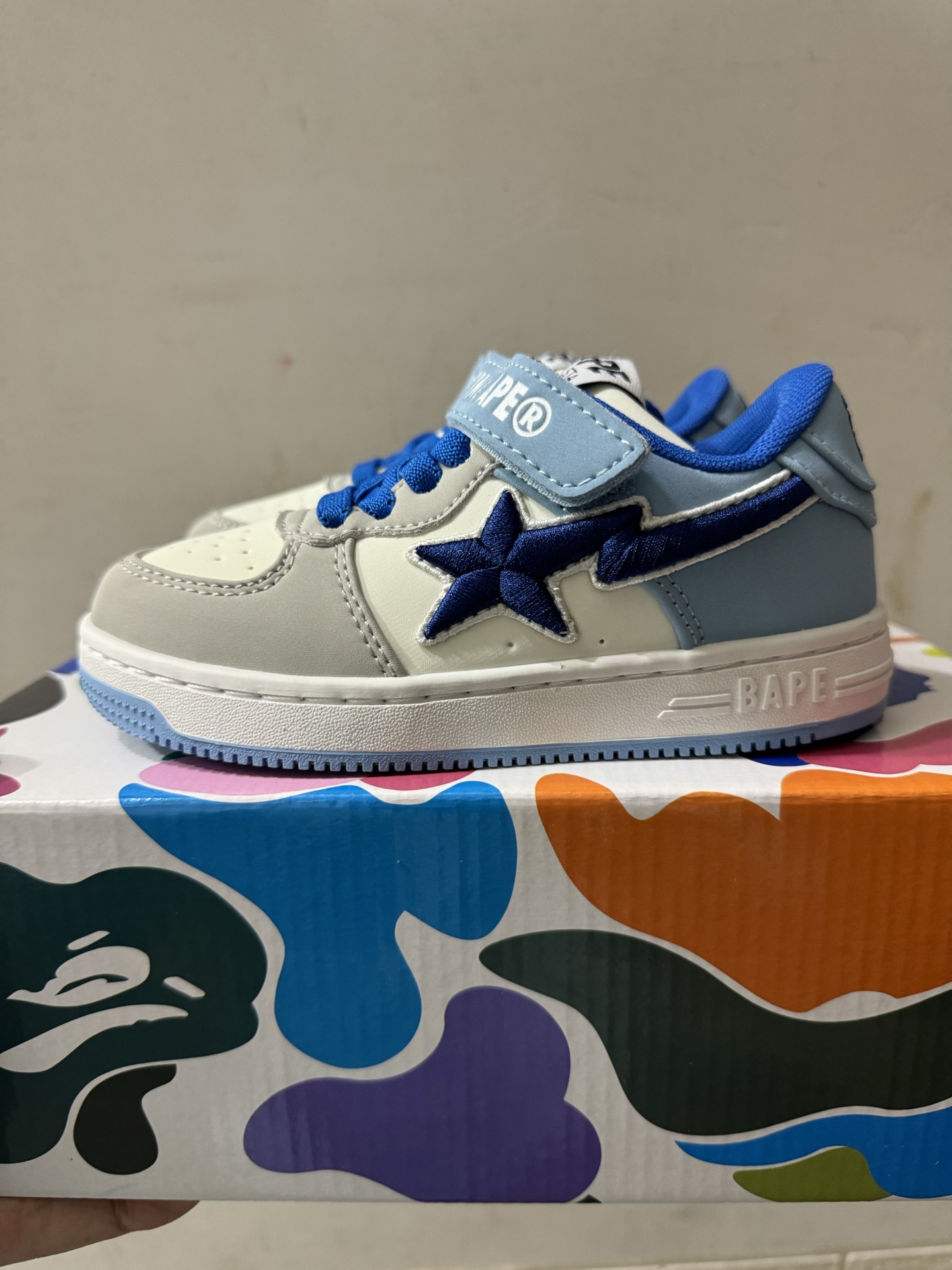 图片[5]-新款 BAPE STA童鞋春夏字母魔术贴撞色星标休闲鞋板鞋尺码22-36-选品中心