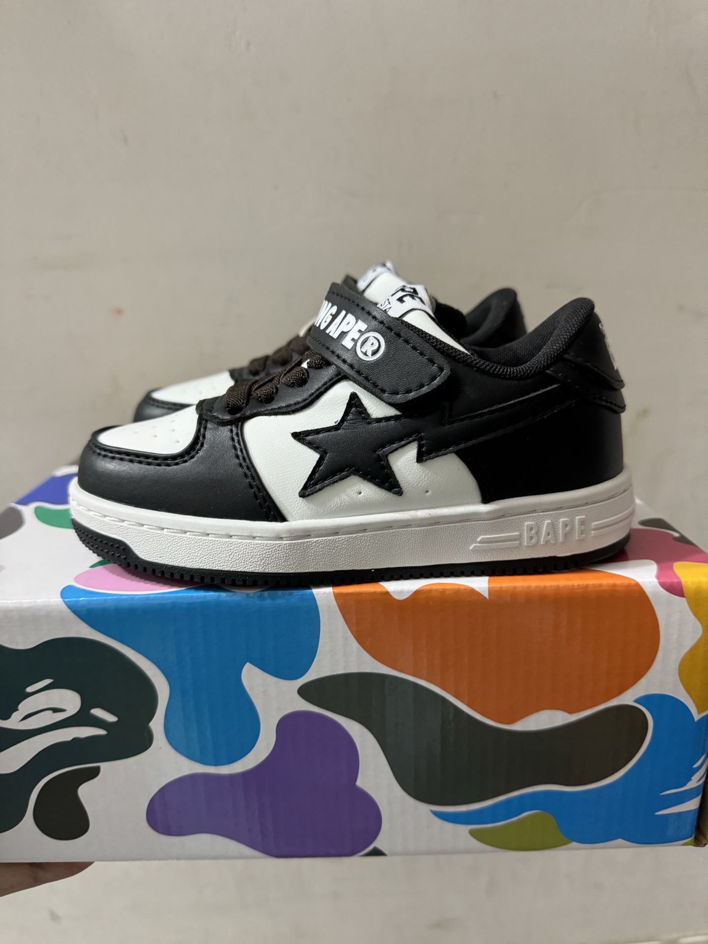 图片[4]-新款 BAPE STA童鞋春夏字母魔术贴撞色星标休闲鞋板鞋尺码22-36-选品中心