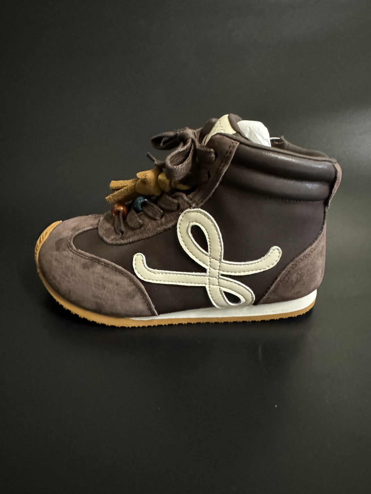 图片[2]-放 新款罗意威高帮复古风儿童时尚休闲鞋运动鞋 尺码：26-37码 潮童时髦精必备单品❤️ 拉链设计，穿脱方便✌🏻 优质面料拼接，质感满满💯 橡胶耐磨防滑大底，脚感不言而喻☁️-选品中心