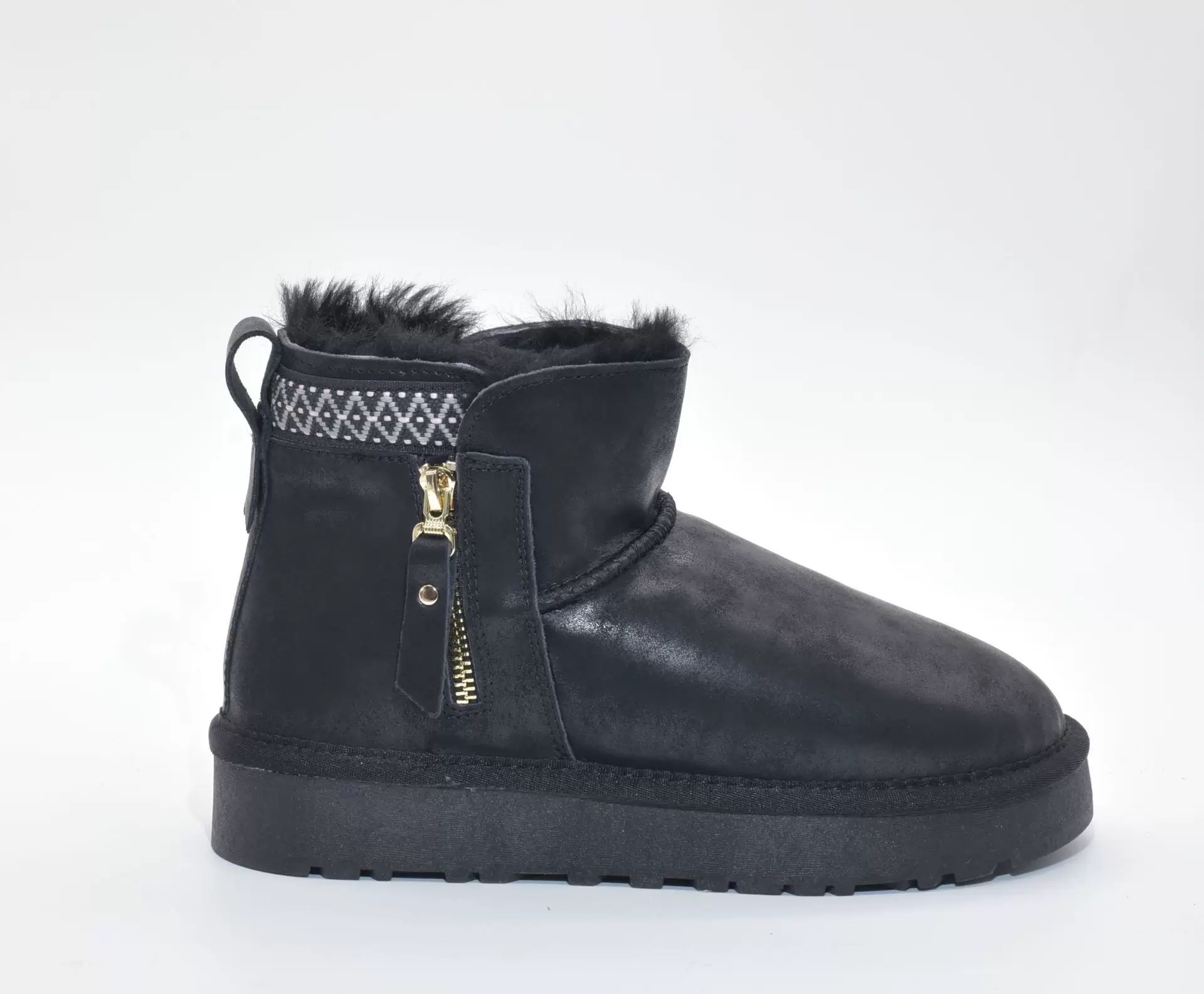 图片[3]-尺码表 UGG民族风防水皮拉链款童鞋 羊毛一体儿童雪地靴 内里羊毛，防滑牛筋底 拉链设计 易穿脱 尺码26–35-选品中心