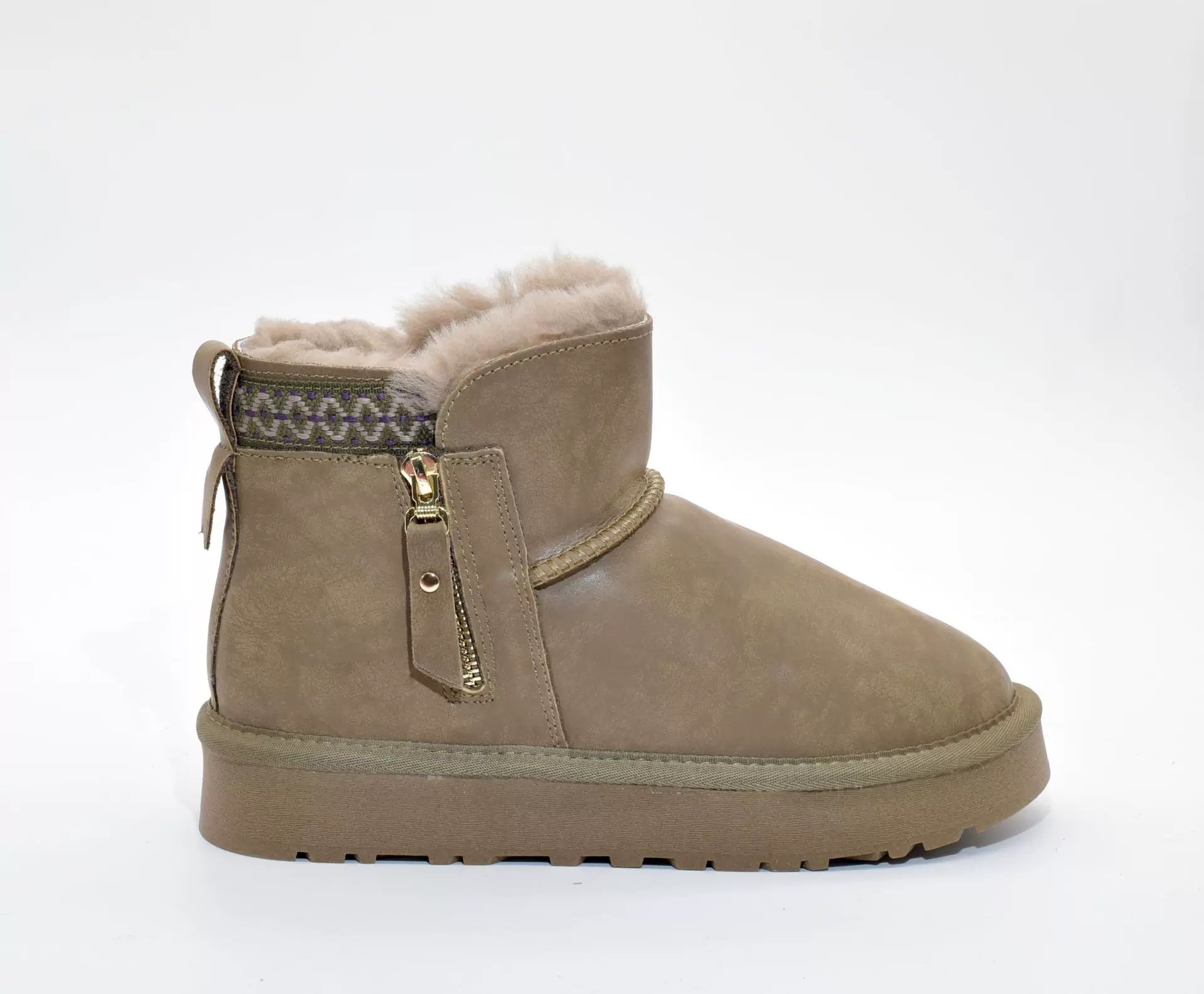 图片[2]-尺码表 UGG民族风防水皮拉链款童鞋 羊毛一体儿童雪地靴 内里羊毛，防滑牛筋底 拉链设计 易穿脱 尺码26–35-选品中心